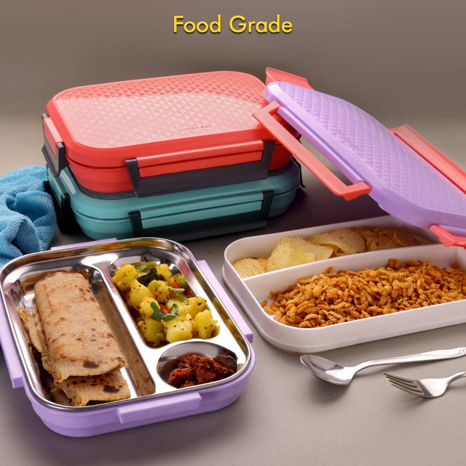 Kids’ School Lunch Box with Steel Plate - Springkart 