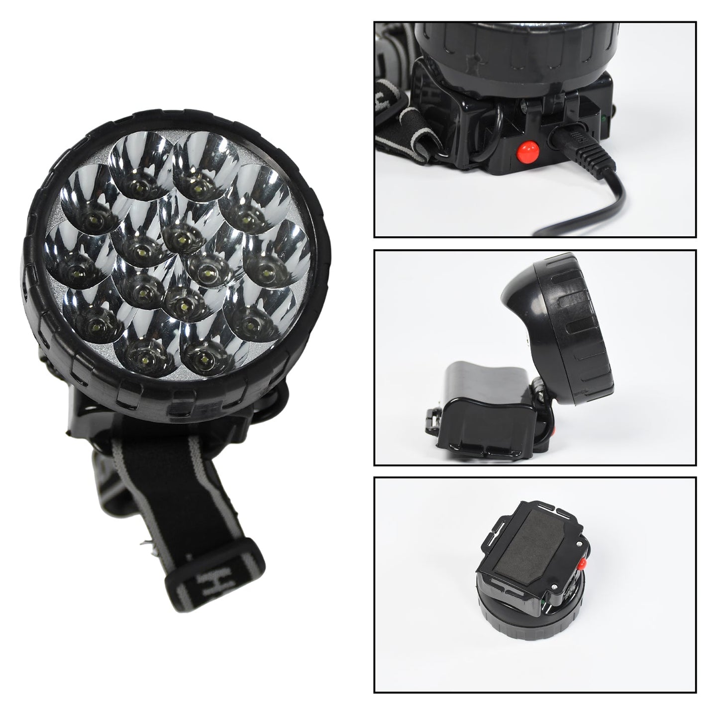 Head Lamp 15 Led Long Range Rechargeable Lamp Use For Camping, Hiking - Springkart 