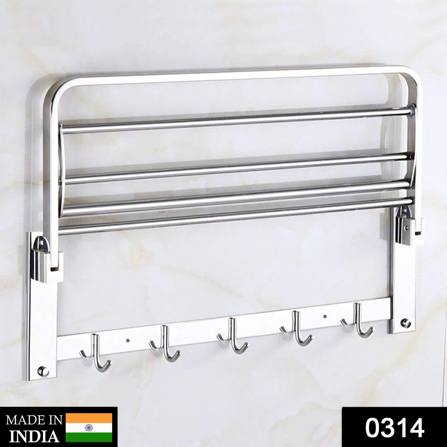Bathroom Accessories Stainless Steel Folding Towel Rack - Springkart 
