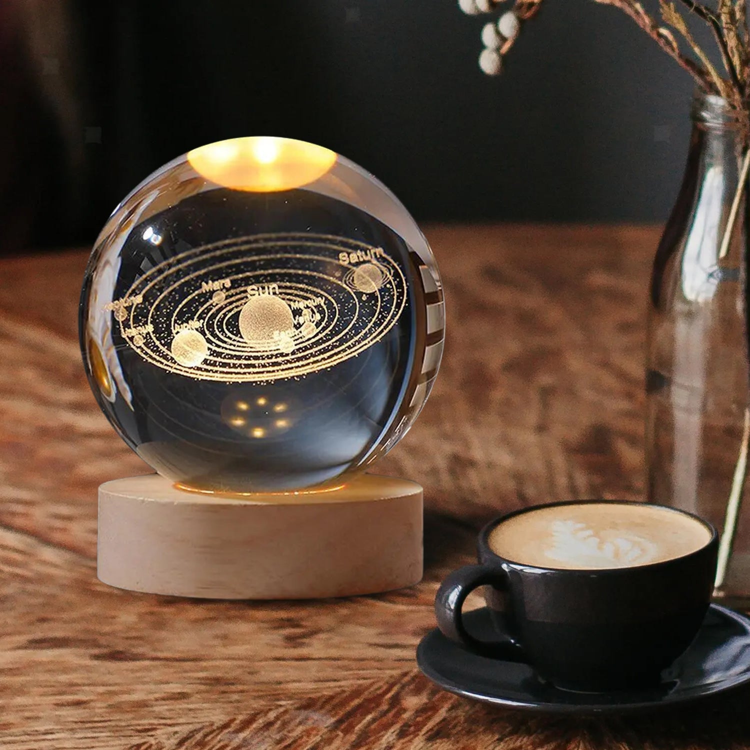 3D Astronomy Night Lamp Crystal Ball lamps With Base (1 Pc) - Springkart 