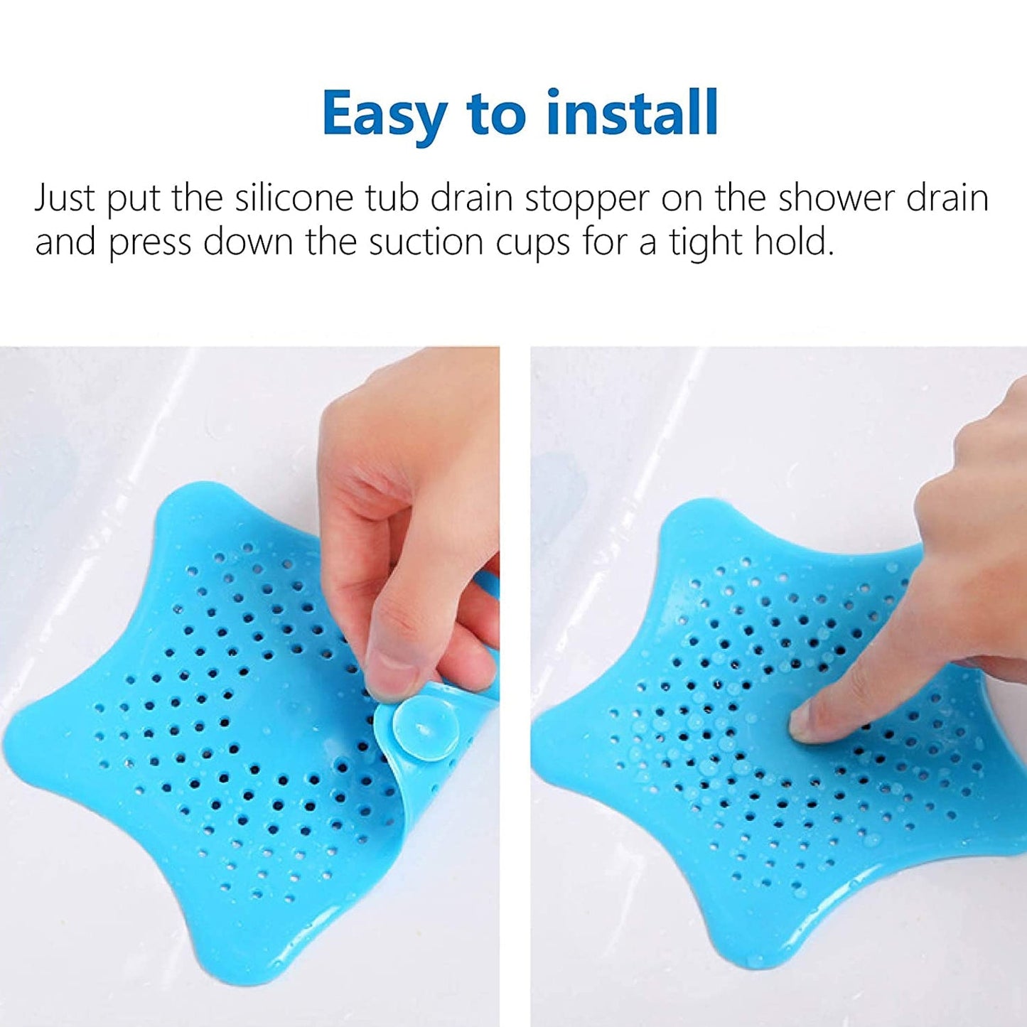 Star Shape Suction Cup Kitchen Bathroom Sink Drain Strainer Hair Stopper Filter, Star Shaped Sink Filter Bathroom Hair Catcher, Drain Strainers Cover Trap Basin (3 Pc)