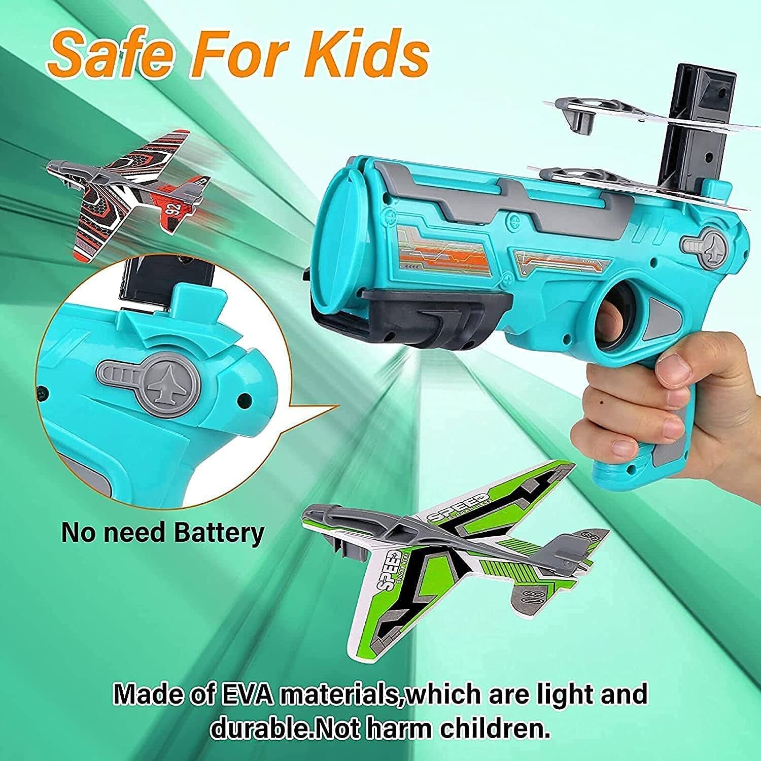 Airplane Launcher Toy with Foam Planes, 5-Pack - Springkart 