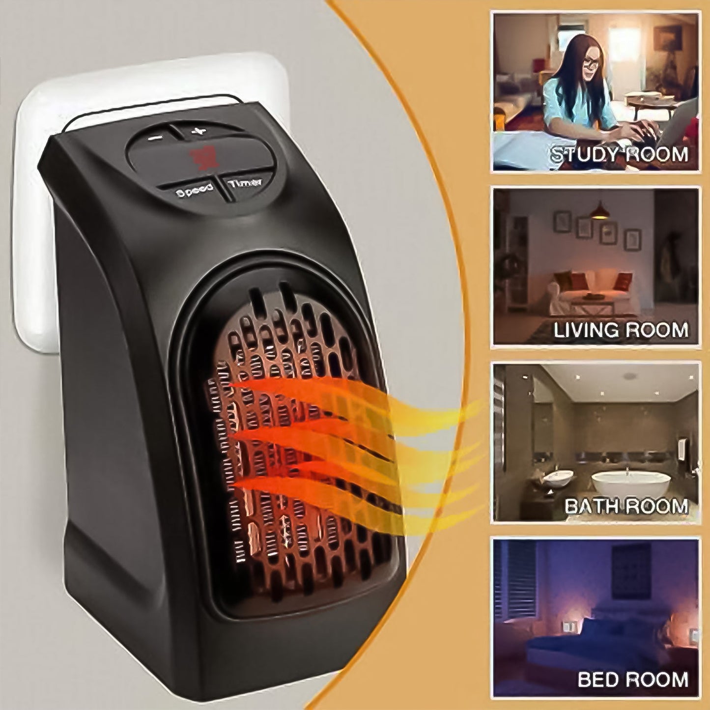 Electric Mini Handy Heater Plug-In Wall (400w) - Springkart 