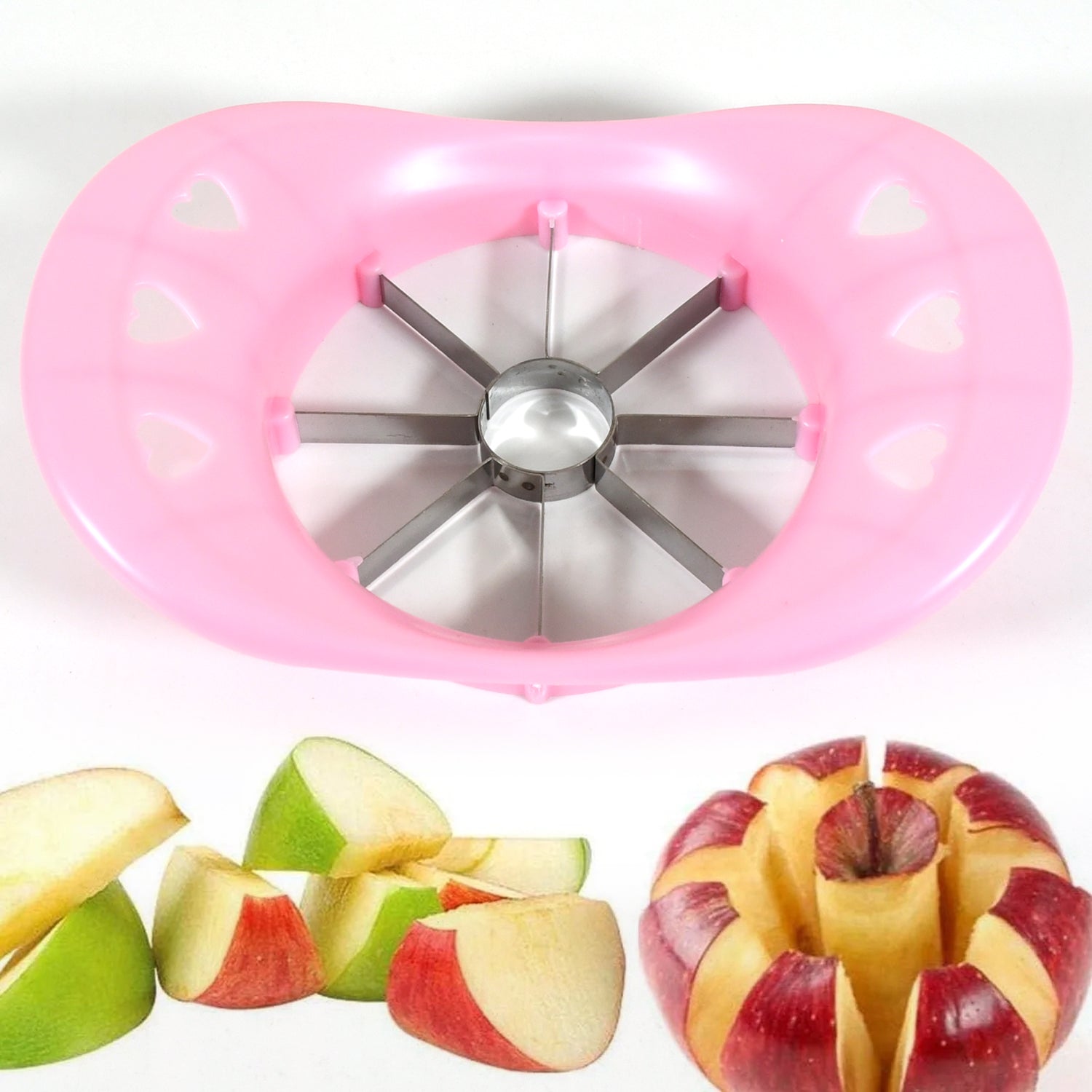 Multi Purpose Fruit Slicer Apple Cutter Regular With 8 Stainless Steel Blades Apple Slicer (1 Pc) - Springkart 