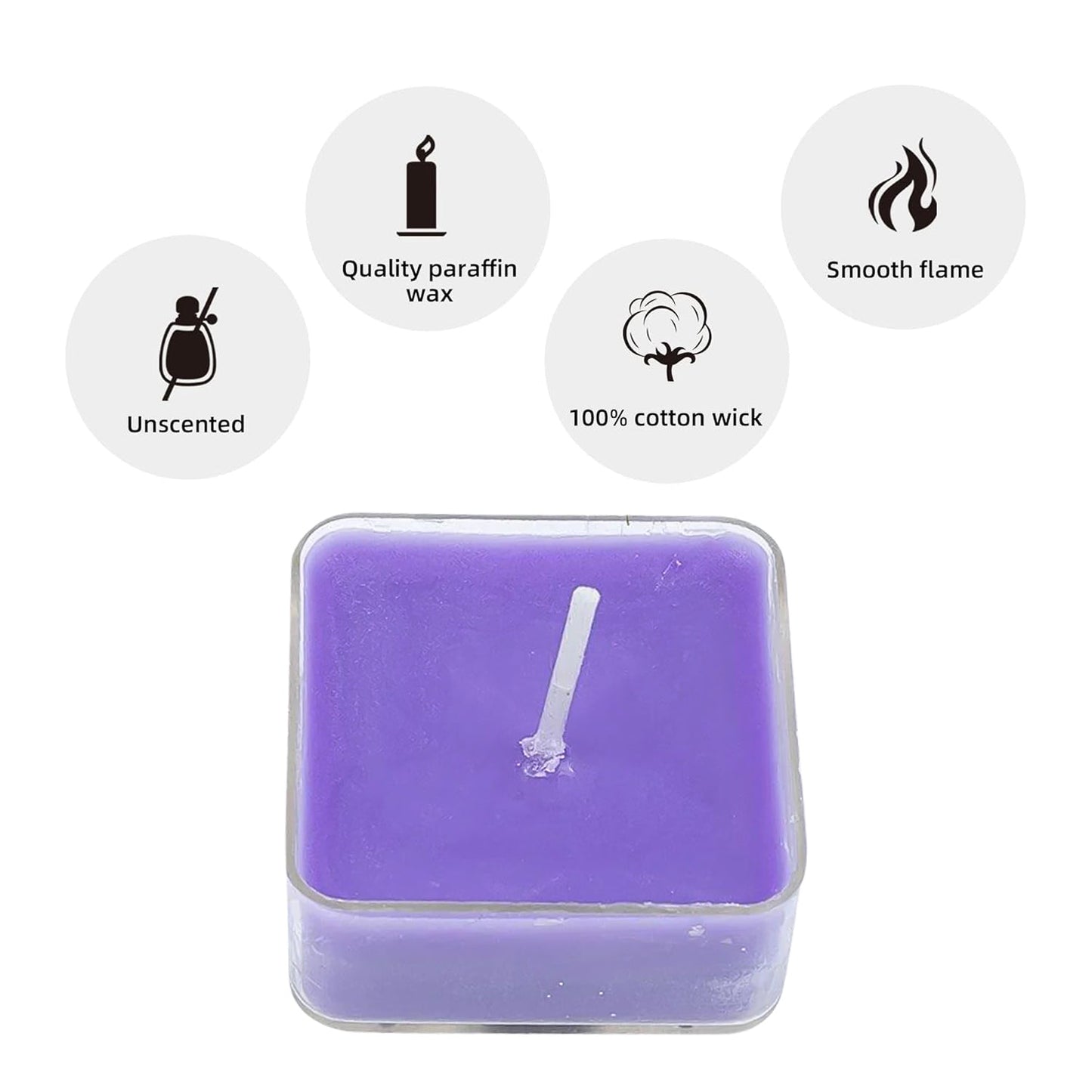 Smokeless Scented Acrylic Lavender Tealight Candles | Scented Acrylic Tealight Candle Set of 1 for Home Decoration and Celebrations | Long Burning Time Candle (6 Pc / Mix Color)