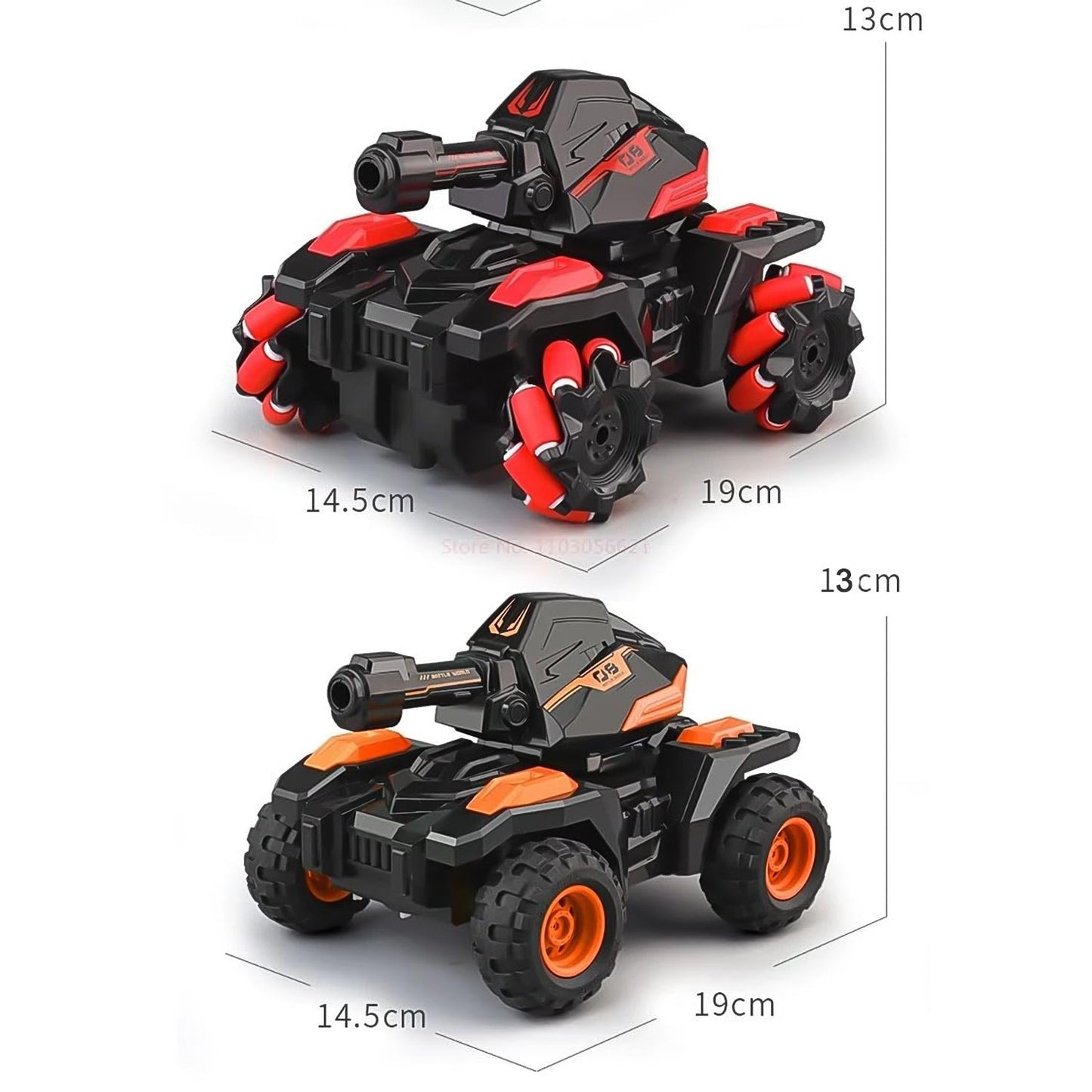 New Remote Control Vehicle 4wd Off Road Climbing Vehicle Water Bomb Armored Tank Battle Launcher Boys' Children's Toy Car (1 pc / With Remote) - Springkart 