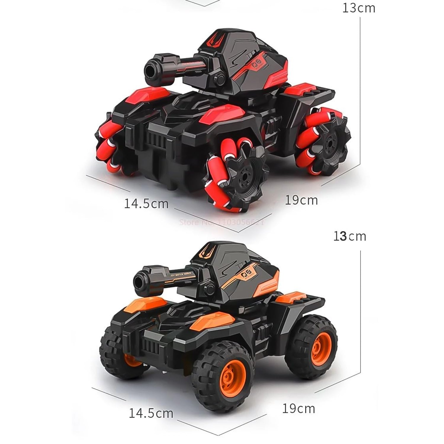 New Remote Control Vehicle 4wd Off Road Climbing Vehicle Water Bomb Armored Tank Battle Launcher Boys' Children's Toy Car (1 pc / With Remote) - Springkart 
