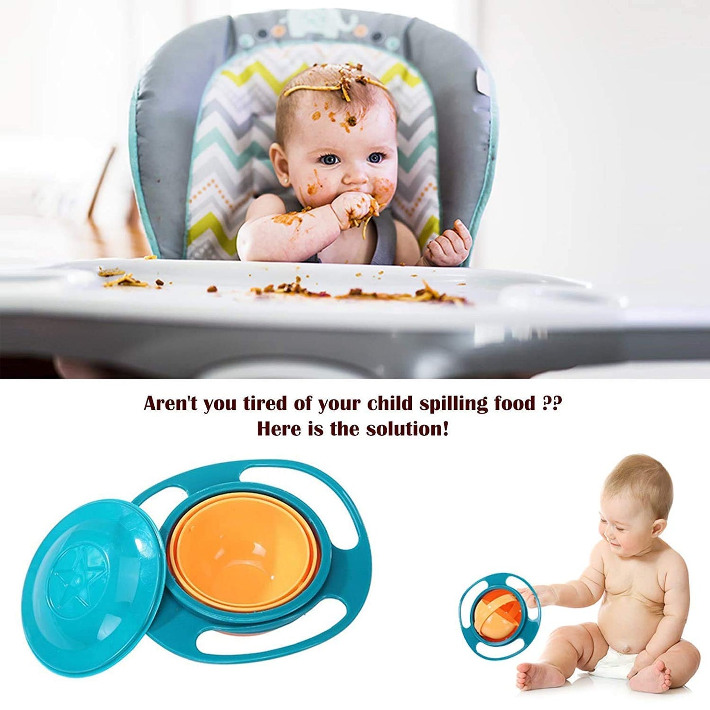 Rotating Baby Bowl used for serving food to kids and toddlers etc. - Springkart 