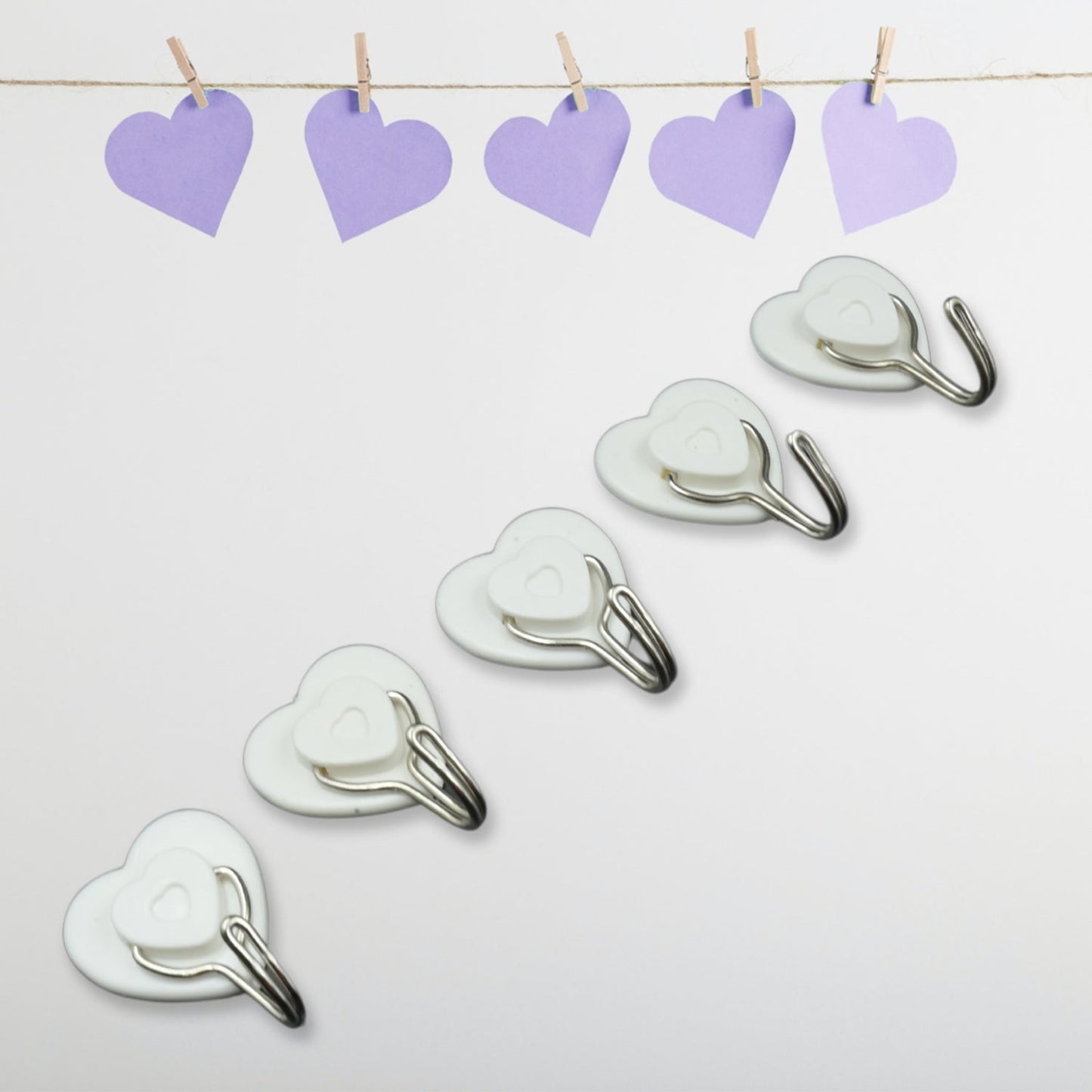 Multipurpose Strong Hook Self-Adhesive hooks for wall Heavy Plastic Hook, Sticky Hook Household For Home , Decorative Hooks, Bathroom & All Type Wall Use Hook , Suitable for Bathroom, Kitchen, Office (5 Pc Set) - Springkart 