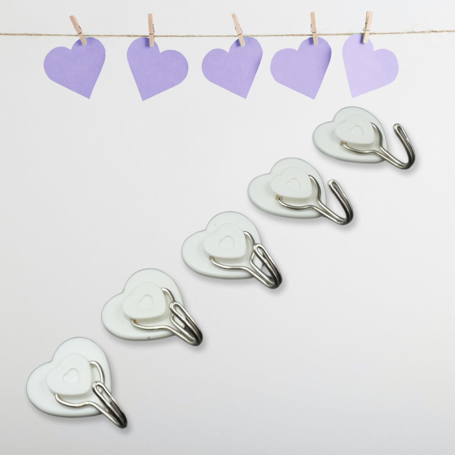 Multipurpose Strong Hook Self-Adhesive hooks for wall Heavy Plastic Hook, Sticky Hook Household For Home , Decorative Hooks, Bathroom & All Type Wall Use Hook , Suitable for Bathroom, Kitchen, Office (5 Pc Set) - Springkart 