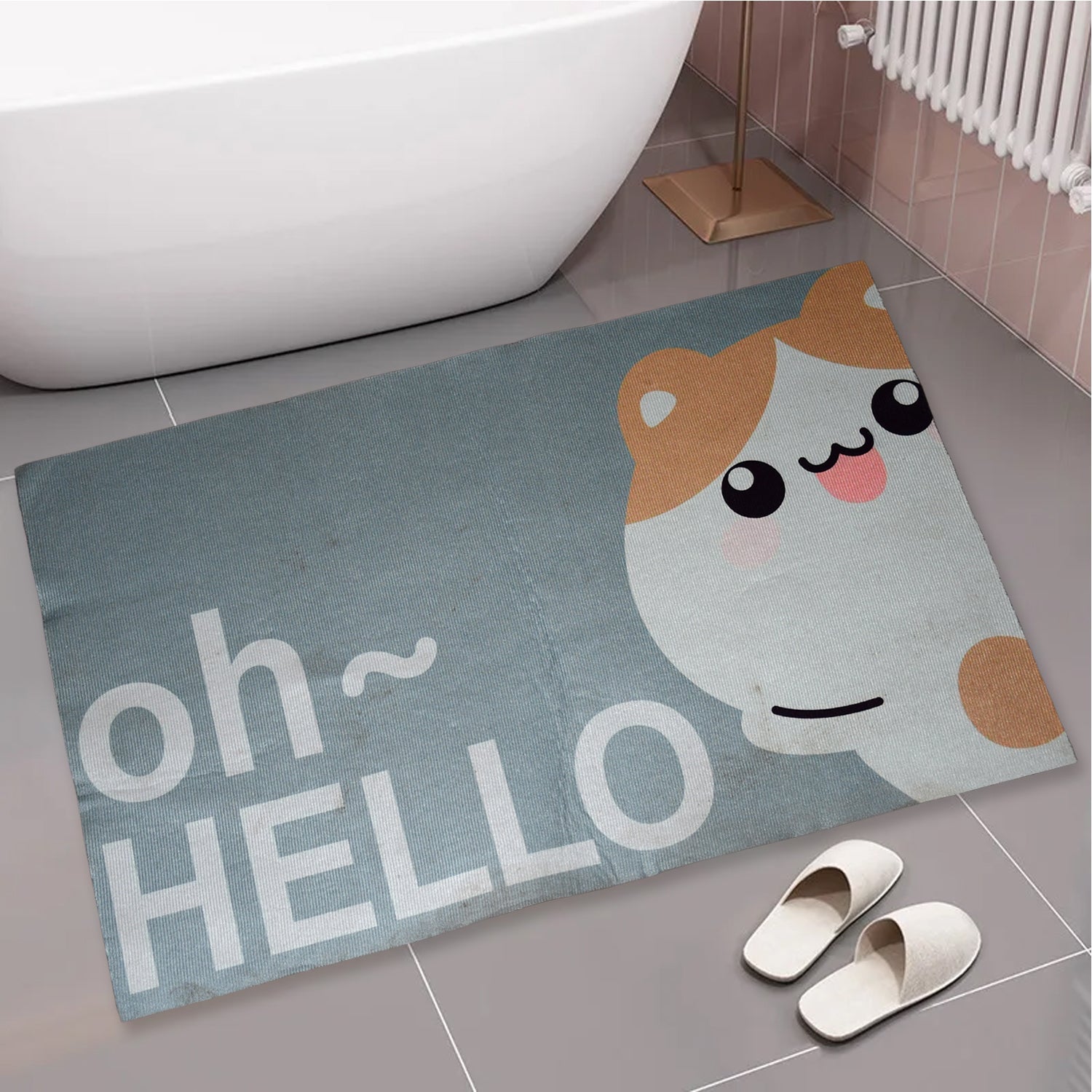 Floor Mat, Bath Mat, Door Mat Floral Pattern, Jacquard, Washable, Non-Slip, Stylish, Floral Pattern, Print Rug Mat, Stylish, Quality, Abrasion Resistant, Soundproofing, Hot Carpet, All Seasons, For Kitchen, Bedroom, Living Room (80x50 Cm) - Springkart 