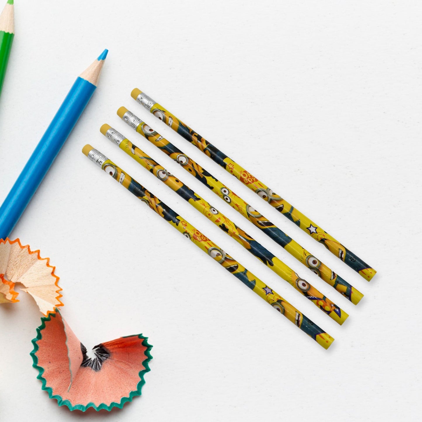 Stationary set with pencils, sharpener, and rubber