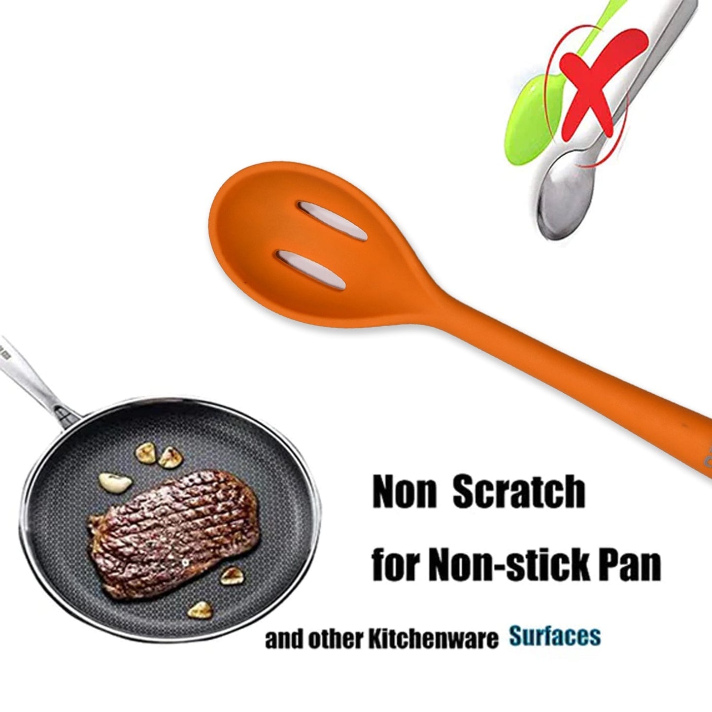 SILICON NON-STICK HEAT RESISTANT KITCHEN ITEM PREMIUM SPOON ( 1PC ). - Springkart 