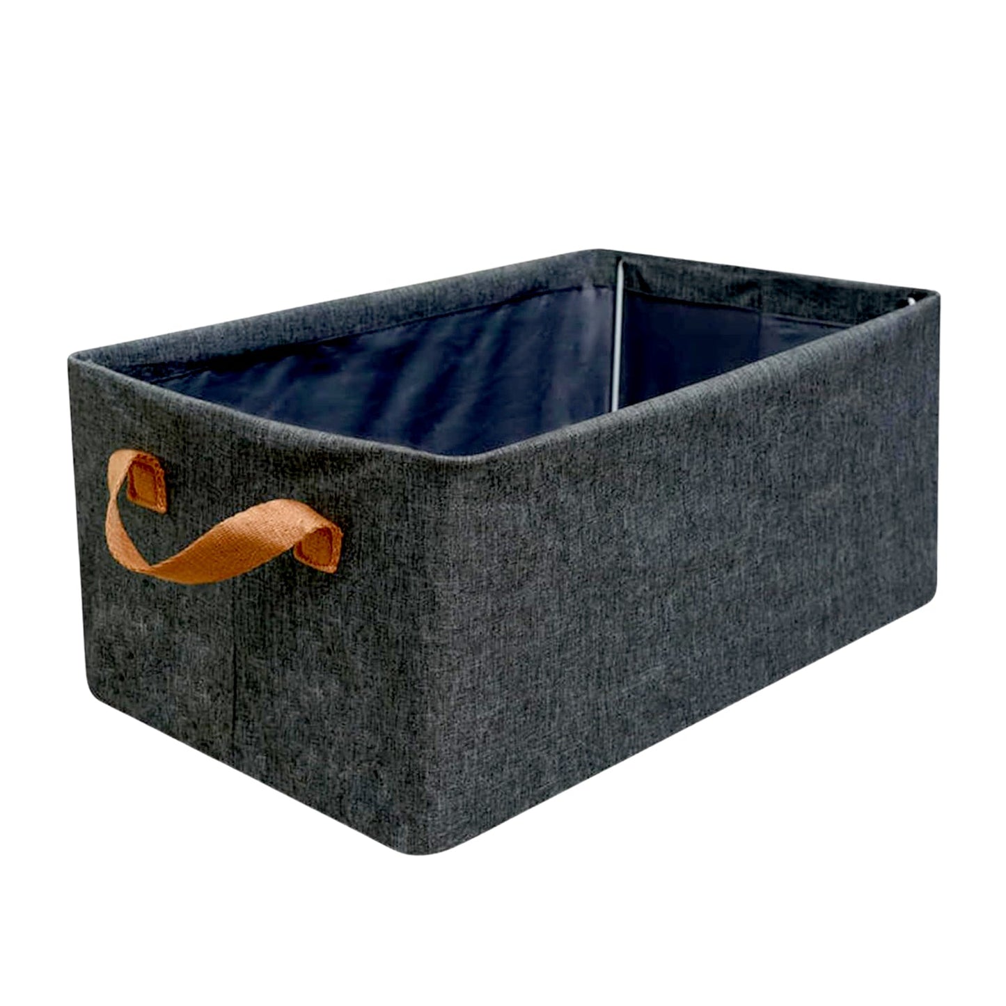FOLDABLE STORAGE BOX WITH LID AND HANDLES, COTTON AND LINEN STORAGE BINS AND BASKETS ORGANIZER FOR NURSERY, CLOSET, BEDROOM, HOME (45 Cm) - Springkart 