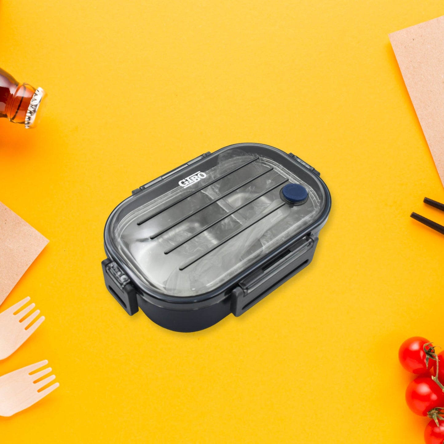 304 Stainless Steel Thermal Lunch Box Leakproof Food Storage Containers, 2-Compartment Lunch Box, Lunch Box for Boys, Girls, Kids, School & Office (500ML) - Springkart 