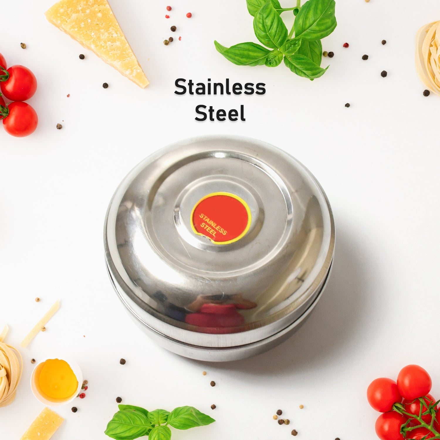 Multi-Purpose Stainless Steel Round Shape Tiffin Box - Small Gift For Baby Girl And Baby Boy For Office, School / Tuition / Picnic (big) - Springkart 