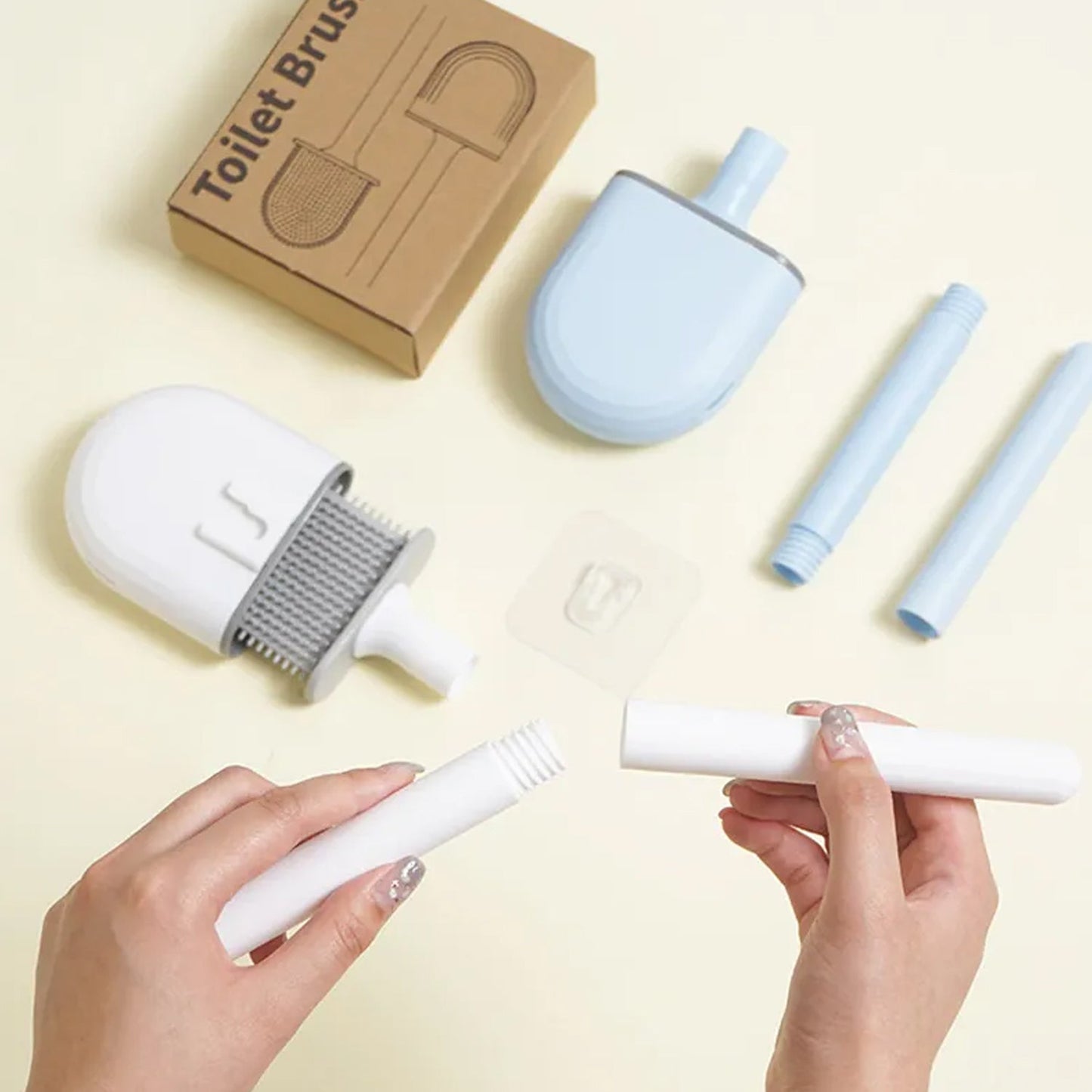 Silicone Toilet Brush with Holder Stand for Bathroom Cleaning - Springkart 
