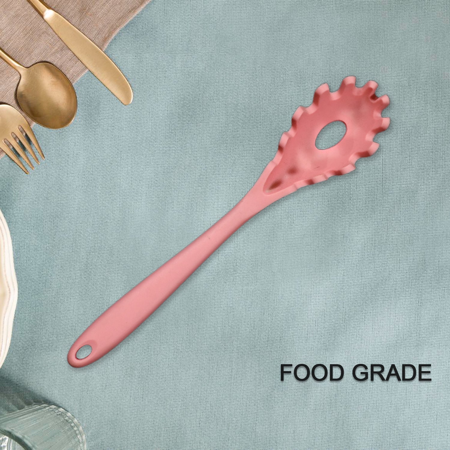 Silicone Pasta Fork Spaghetti Strainer, Non-Slip Heat Resistant - Springkart 
