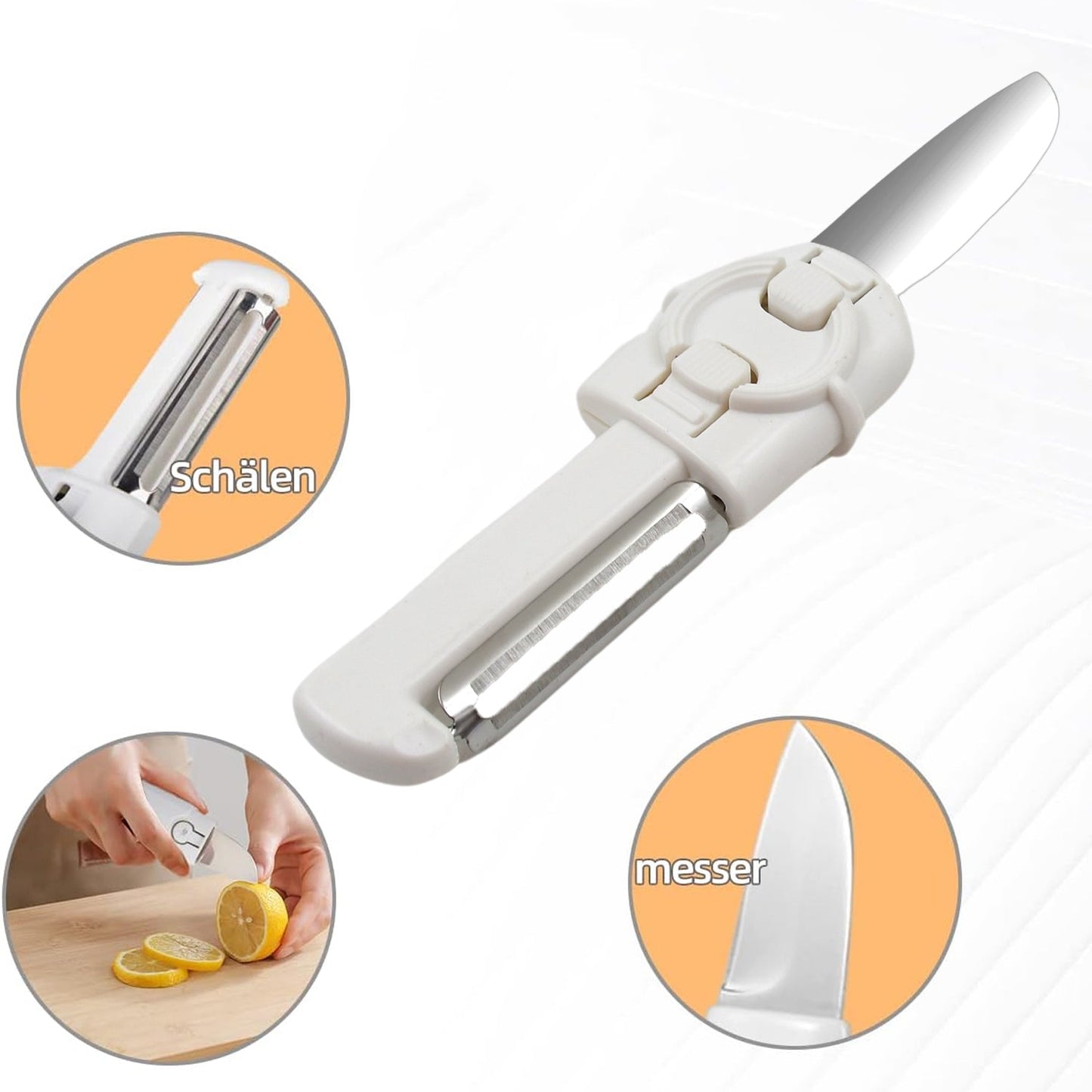 Dual-Use Knife and Peeler, 2-in-1 Stainless Steel Blades Wiith case (1 Pc) - Springkart 