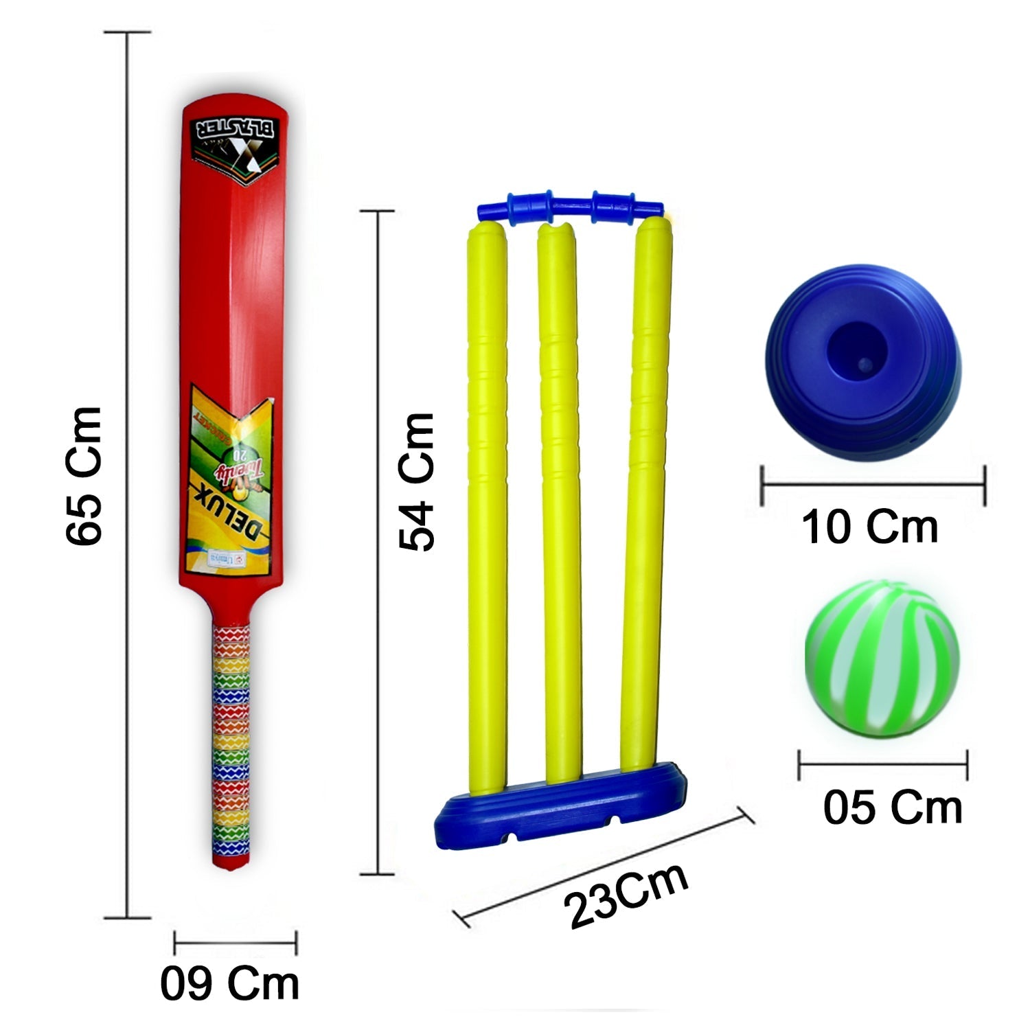 Plastic Cricket Set with Stump,Ball and Bat Kit - Springkart 