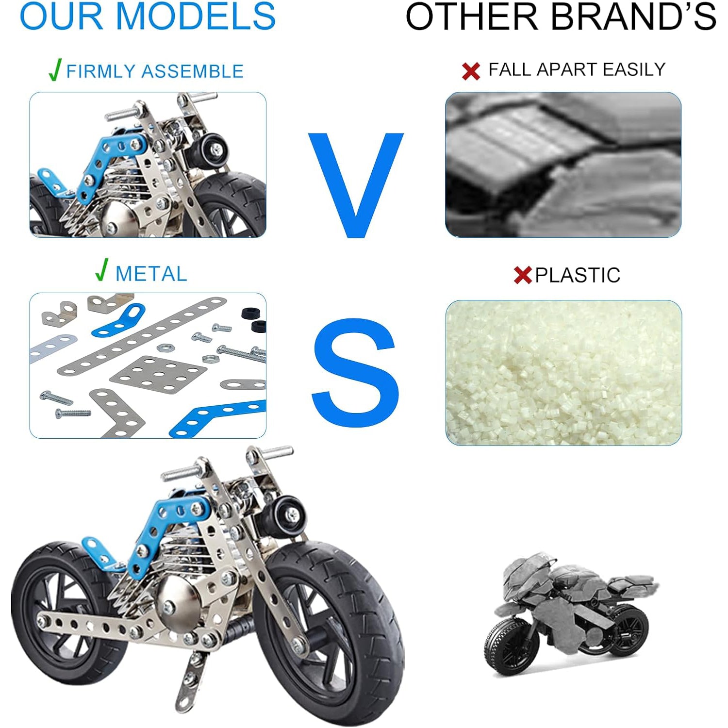 Metal Bike Creative Mechanical Construction Engineering Kit 140 Part of Bike Tool / 1 Set 】 - Springkart 