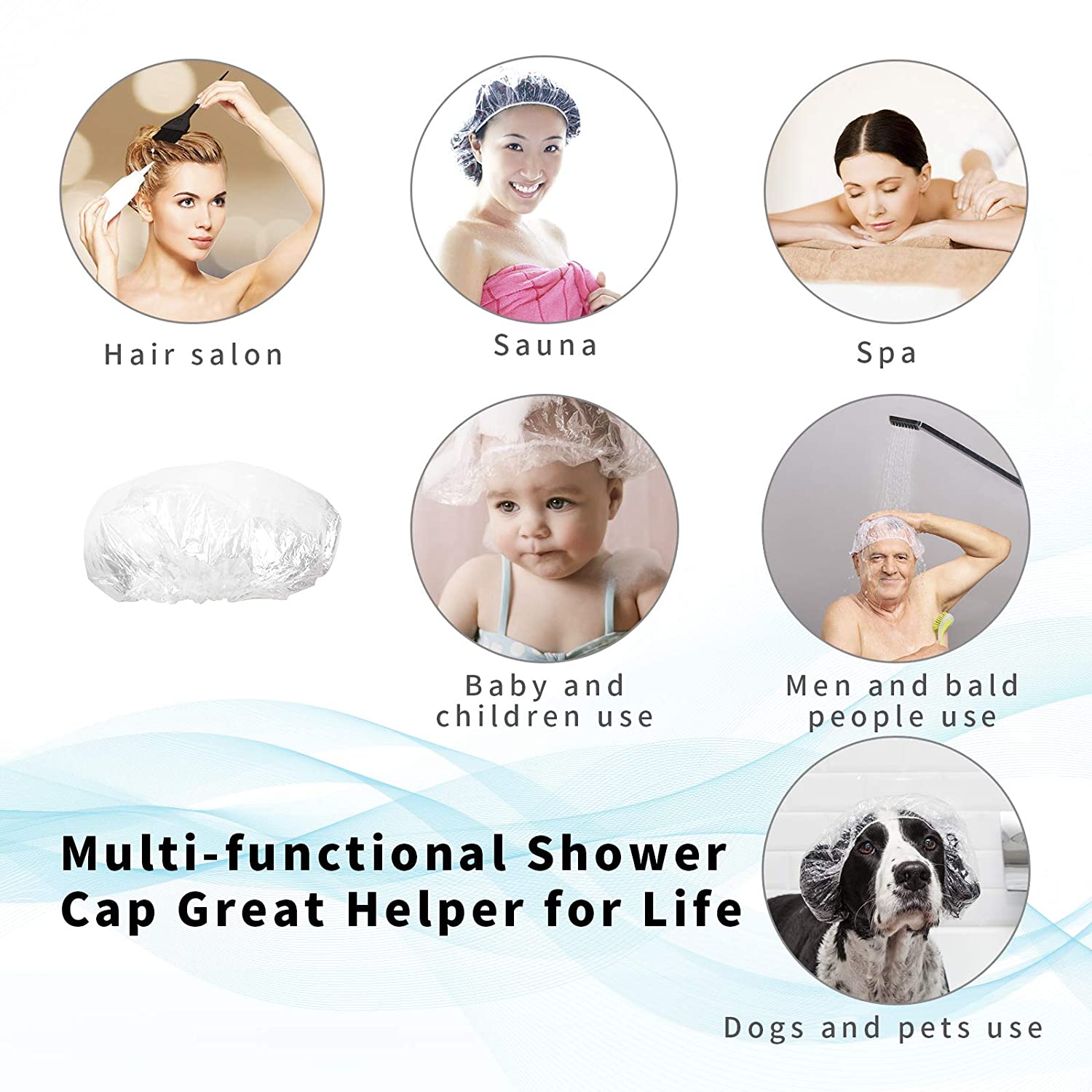 Disposable Shower Caps (300 Pc): Thick, Waterproof, Individually Wrapped - Hotel, Spa, Travel - Springkart 