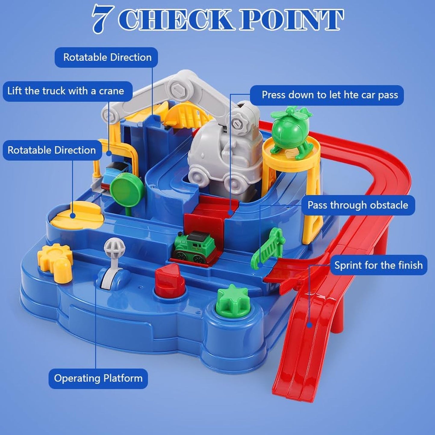 Adventure Toys, City Rescue Preschool Toy, Race Tracks for Boys, Parent-Child Interactive Kids Race Car Track Play sets (Adventure Toy) - Springkart 