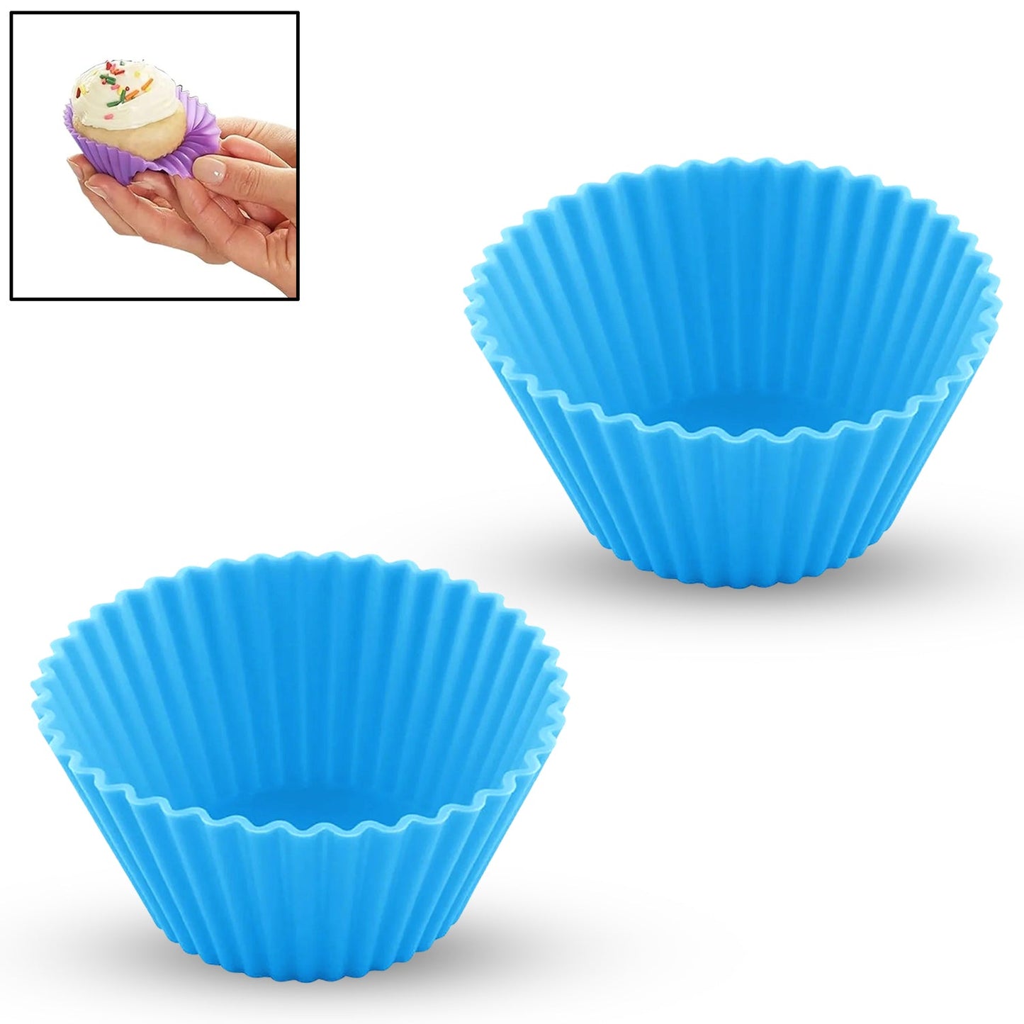 Cup Cake Silicone Molds for Cupcakes / Muffins / Jelly (2 Pc Set) - Springkart 