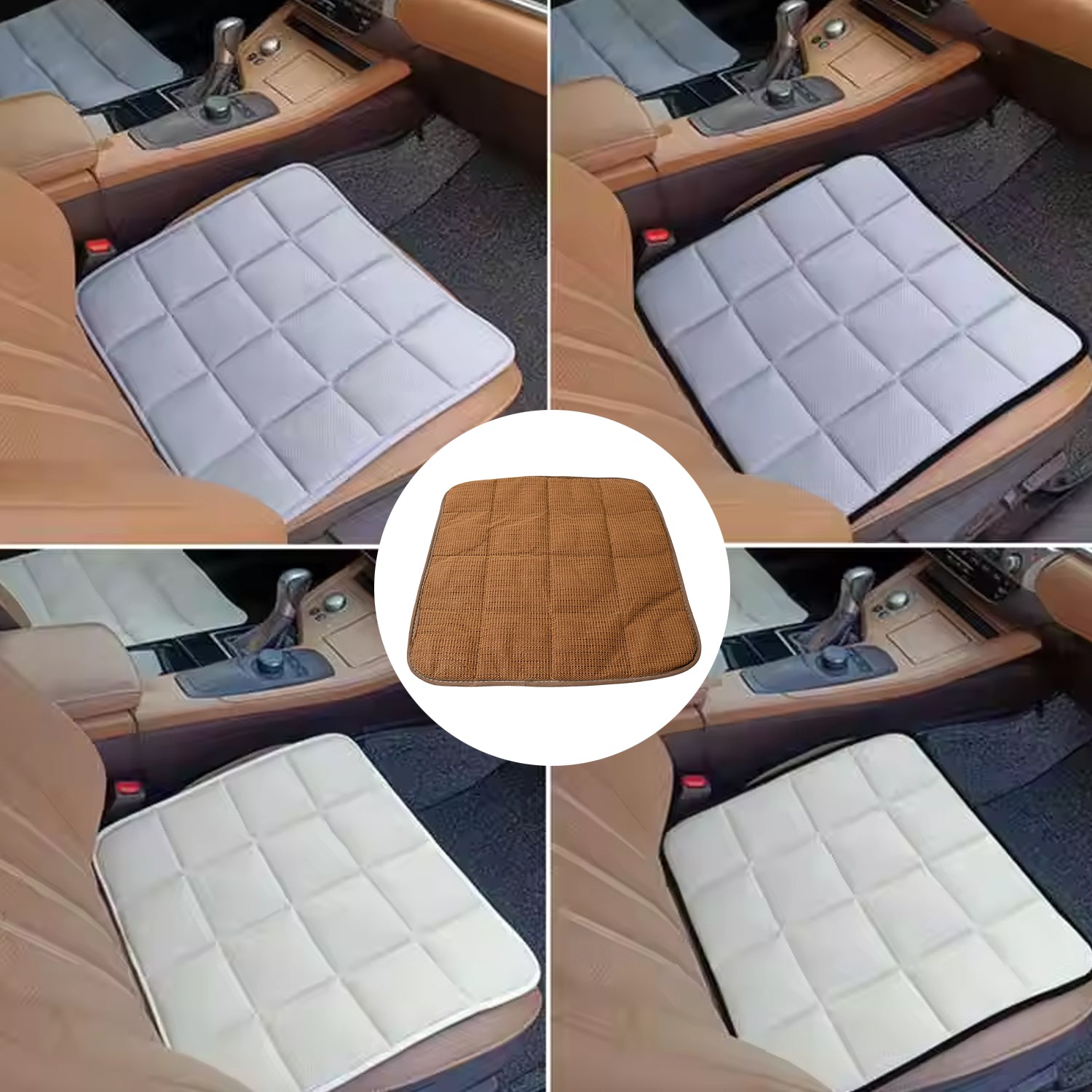 Square Shaped Bamboo Charcoal Filled Car Auto Seat Cushion Mat Cover - Springkart 