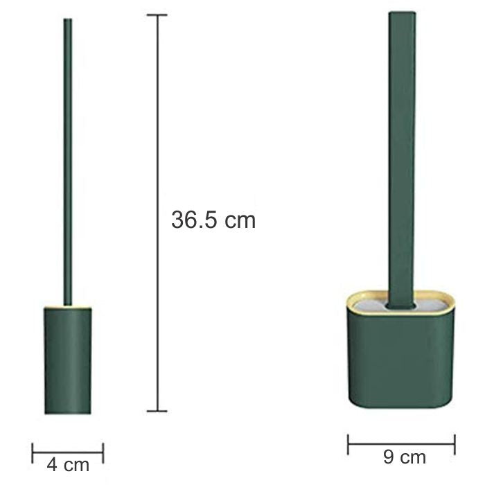 Silicone Toilet Brush with Holder Stand for Bathroom Cleaning - Springkart 