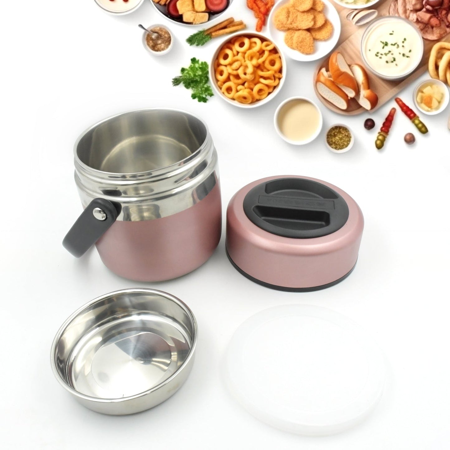 Leak-Proof Thermos Flask: Keeps Food Hot & Fresh (Stainless Steel, Multi-Color) - Springkart 
