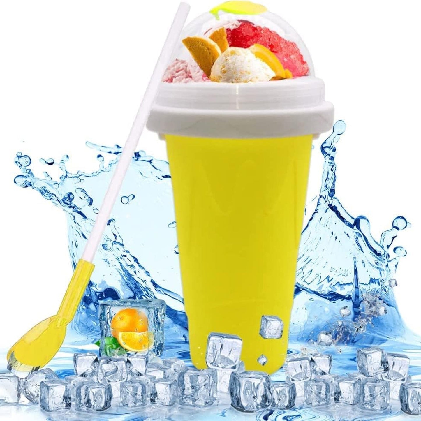 Smoothies Maker Cup, Magic Quick Frozen Smoothies Cup Cooling Cup Double Layer Squeeze Cup Slushy Maker (1 Pc) - Springkart 