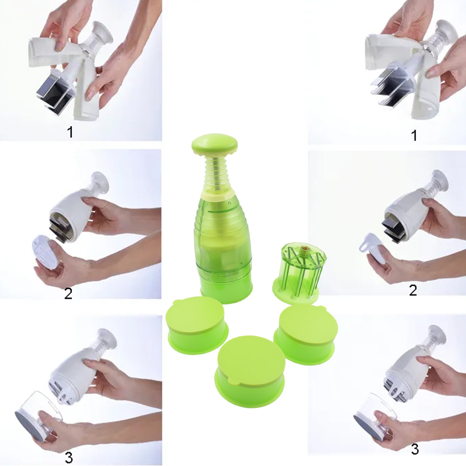Food Chopper, Easy to Clean Manual Hand Chopper Dicer, Slap Press Chopper Mincer for Vegetables Onions Garlic Nuts Salads - Springkart 