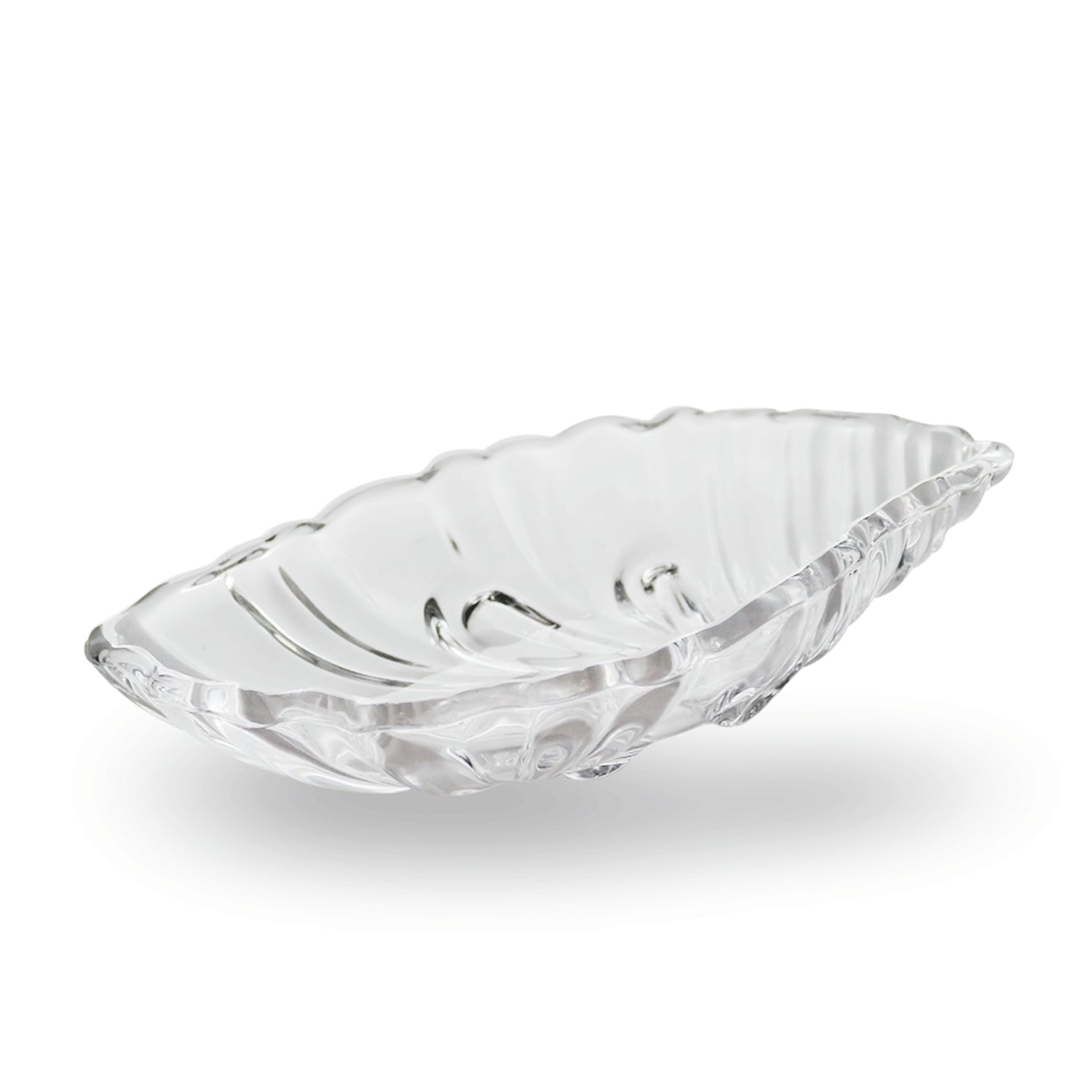 Leaf shaped Glass Serve tray of snacks, Mukhwaas, and ice cream. - Springkart 