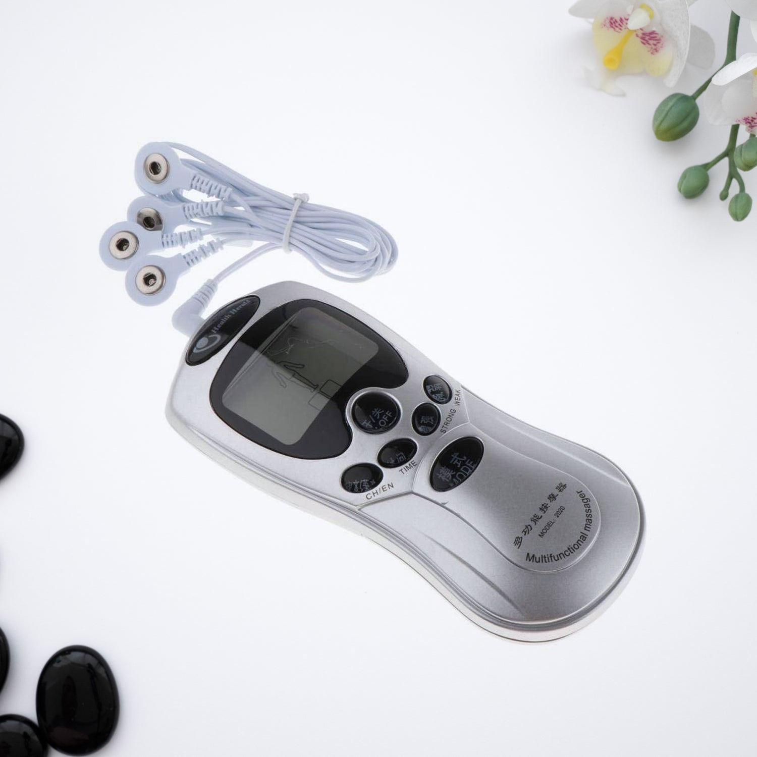 Multifunctional Massager, Health Care Digital Chinese Meridian Tens Therapy Massager Relax Body Muscle Acupuncture Machine 4 Electrode Pads & Charger Adapter and Cable, Physiotherapy, Electric Digital Therapy neck back Mane Massage - Springkart 