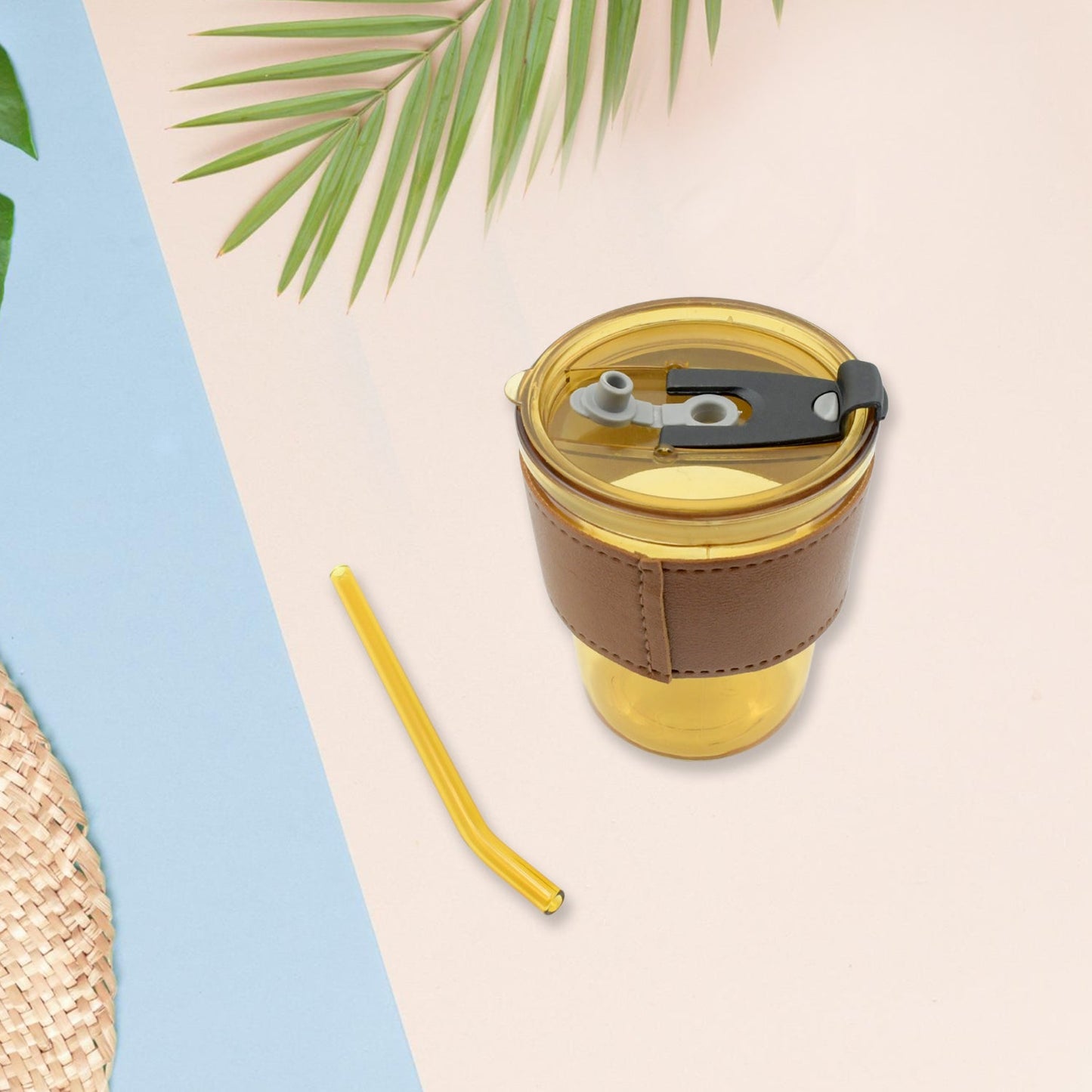 Glass Coffee Mug with Straw & Lid: Perfect for Home & Travel - Springkart 