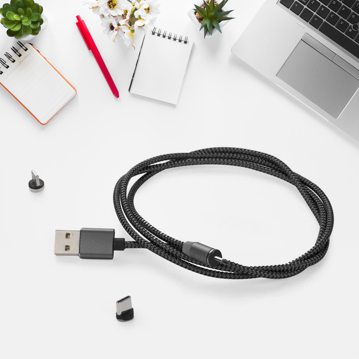 Magnetic Charging Cable 3 in 1 Metal Magnetic Micro USB Type C Lighting Cable with LED, Multiple Charging Adapters for All Android and all Smartphones (Compatible with All Android and iPhone Smartphones, Tablet, PC, Mobile - Springkart 