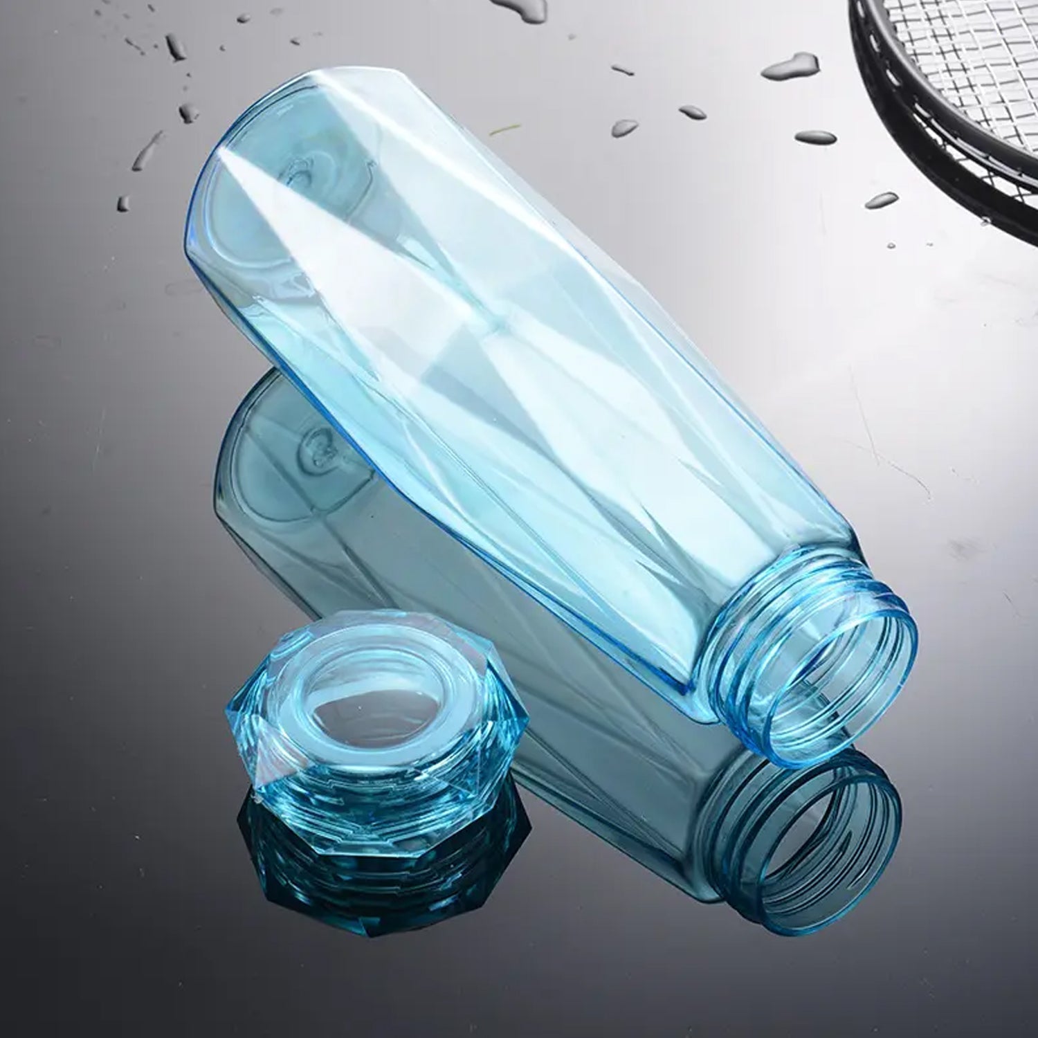 Glass water bottle with cap