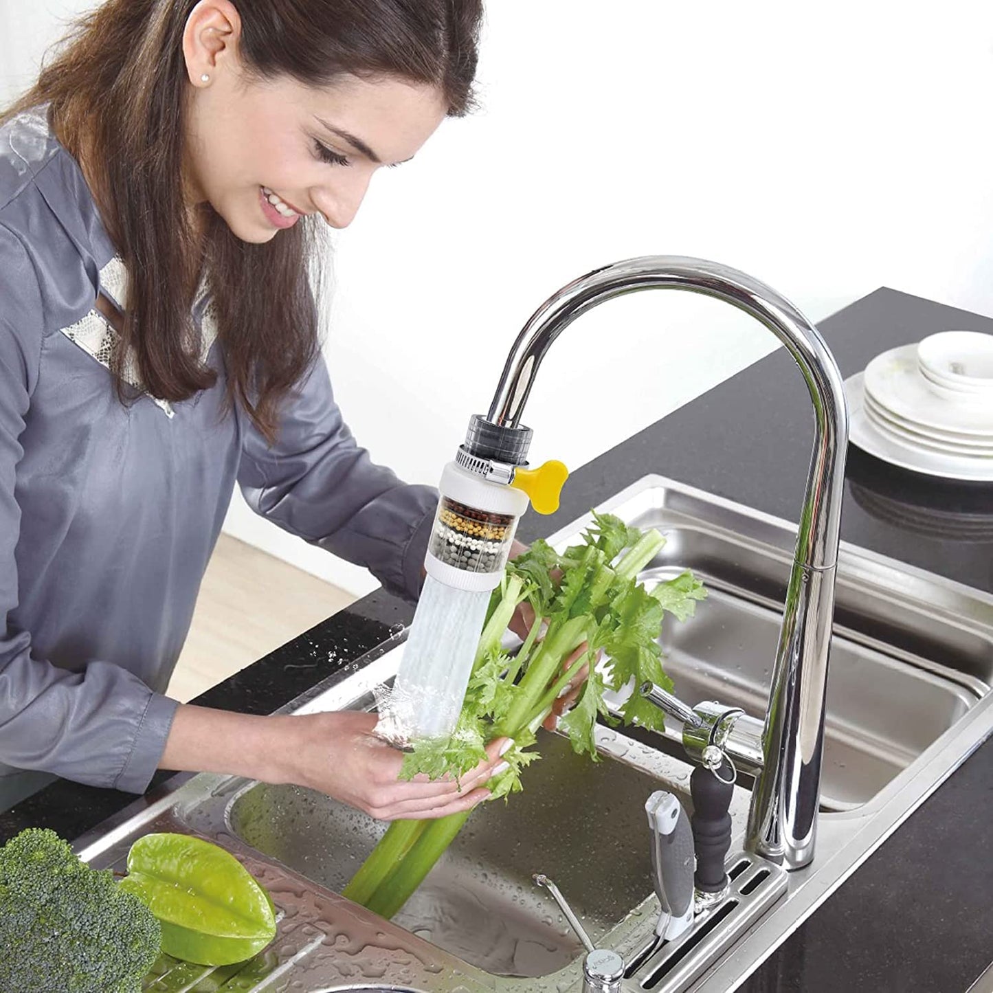 Kitchen Faucet Water Filter Tap Purifier - 4 Layer Activated Carbon for Clean Water - Springkart 