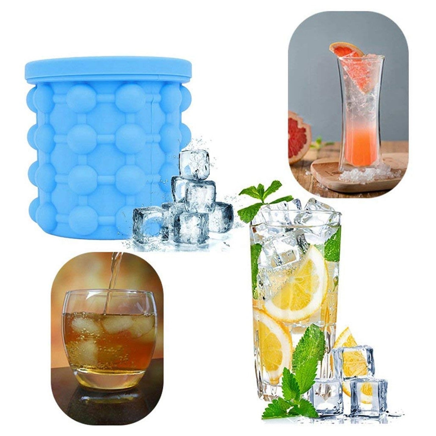 Magic Silicone Ice Cube Maker Space Saving Kitchen Ice Bucket. - Springkart 