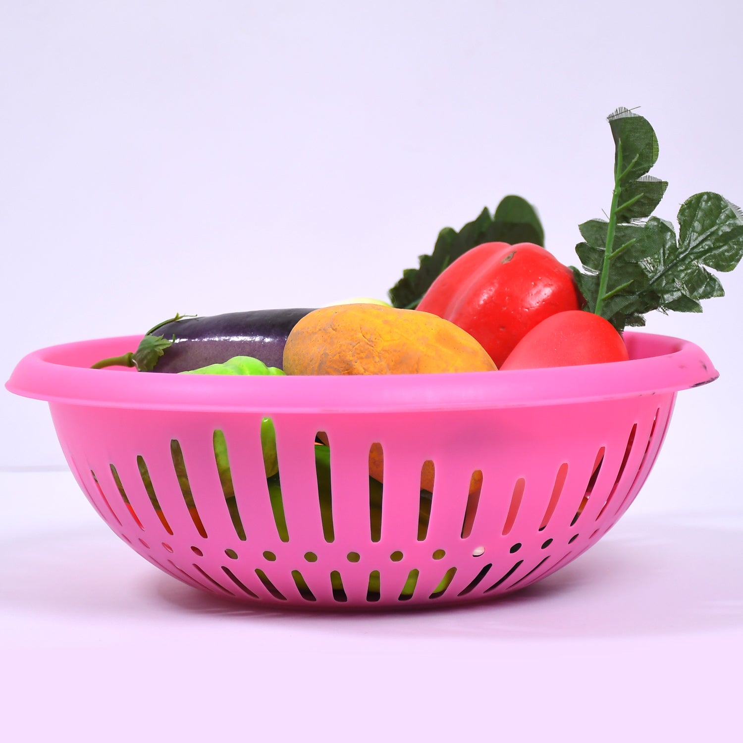 Unbreakable plastic basket with handle for kitchen use