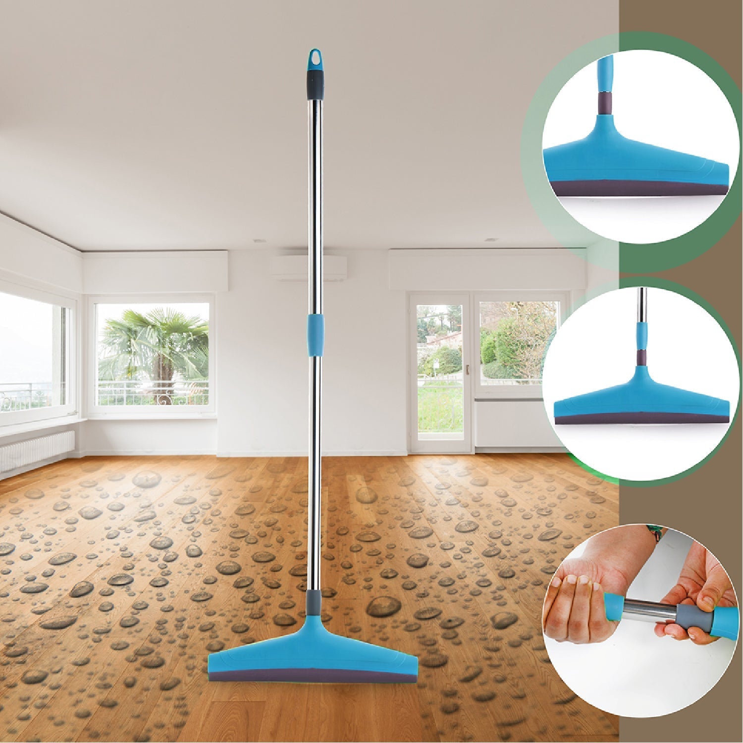 Adjustable Bathroom / Floor Stainless Steel Rod Wiper, Plastic Floor Wiper - Springkart 