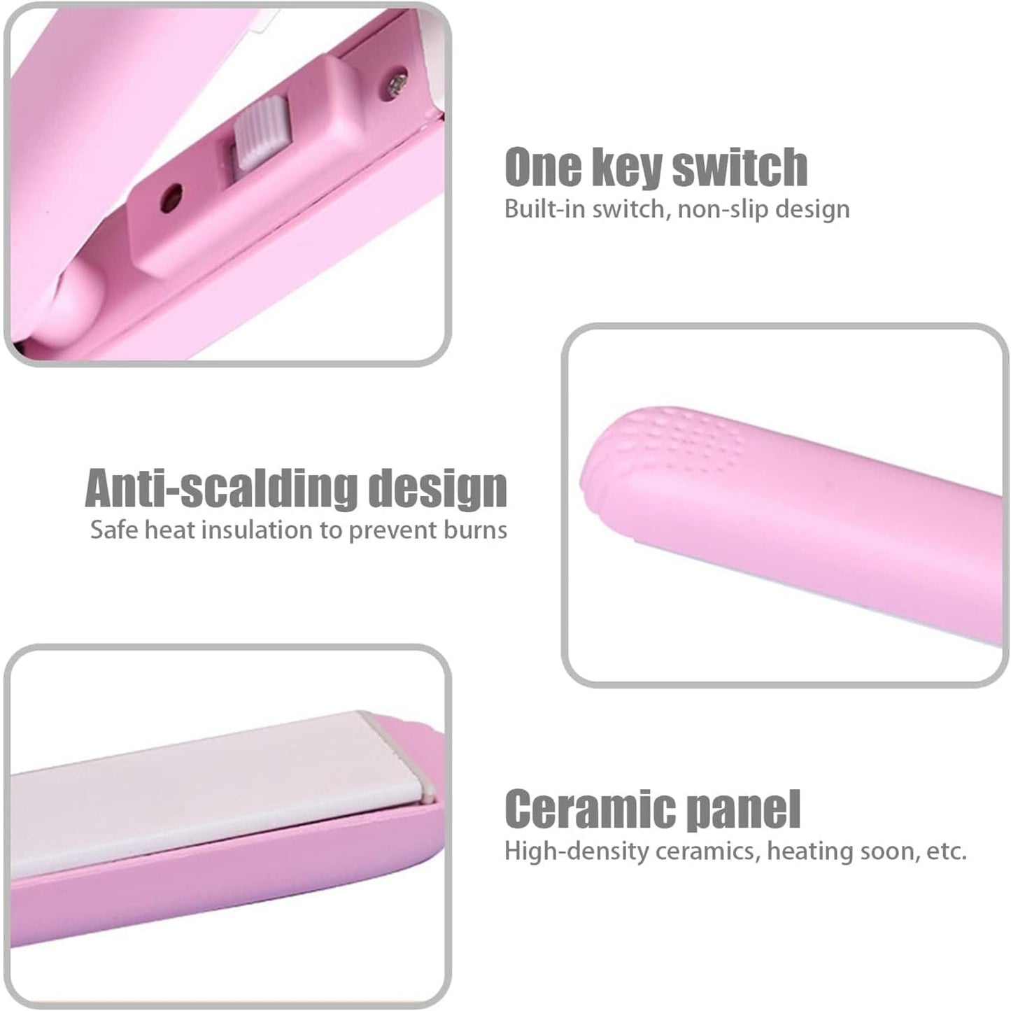 Beauty and Personal Care Professional Ceramic Plate Mini Hair Styler Straightener and Curler - Springkart 