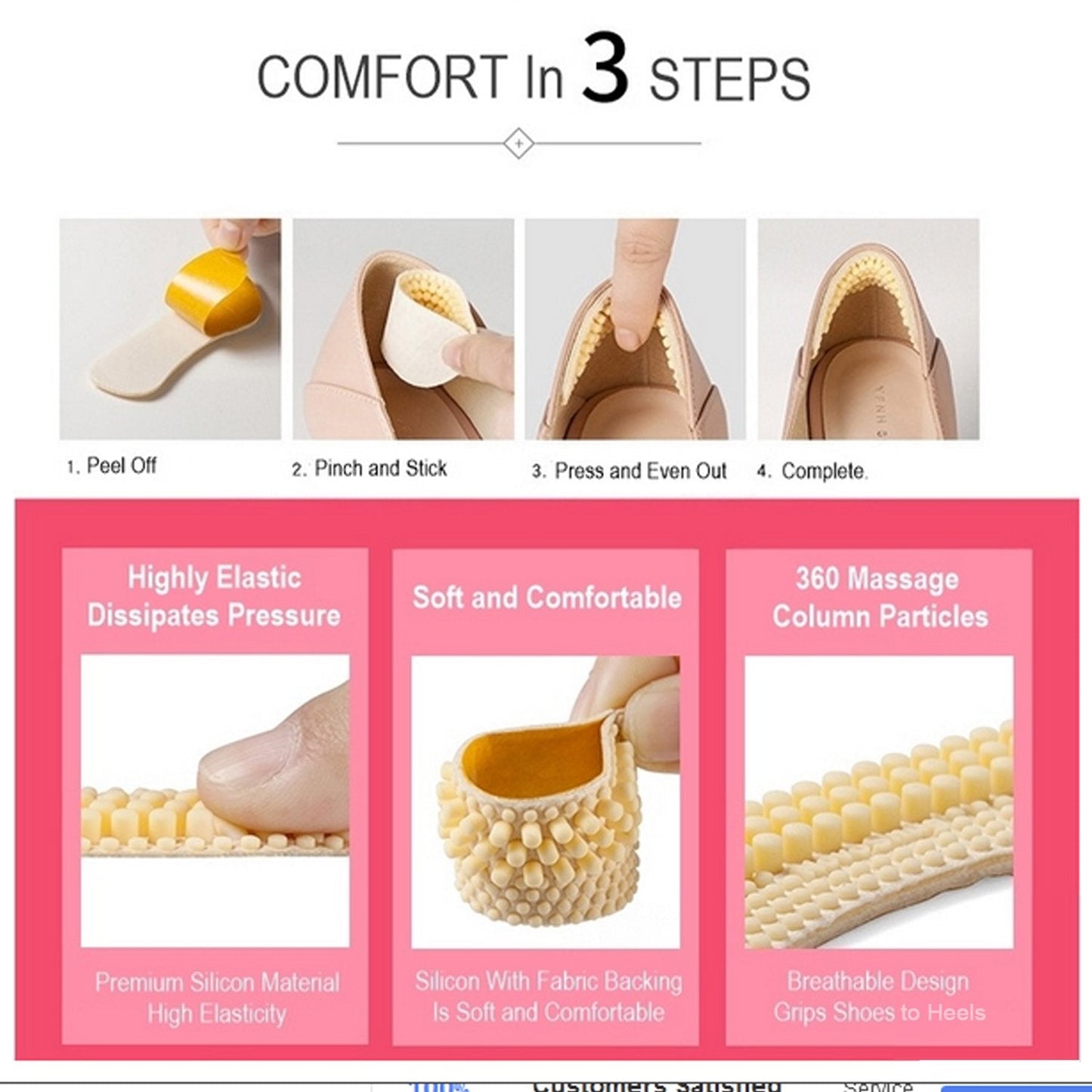 Fabric Sticky Shoe Back Heel Insoles Protector Liner - Springkart 