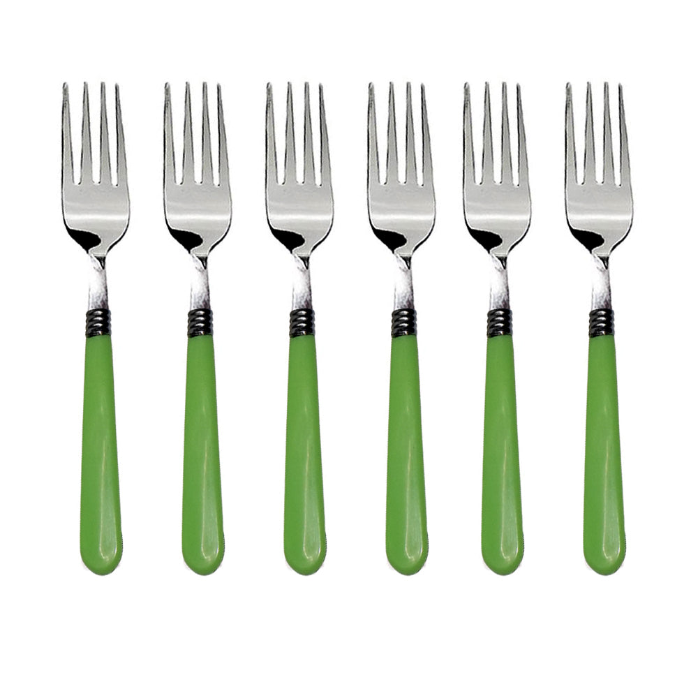 Stainless Steel Forks with Comfortable Grip Dining Fork Set of 6 Pcs - Springkart 