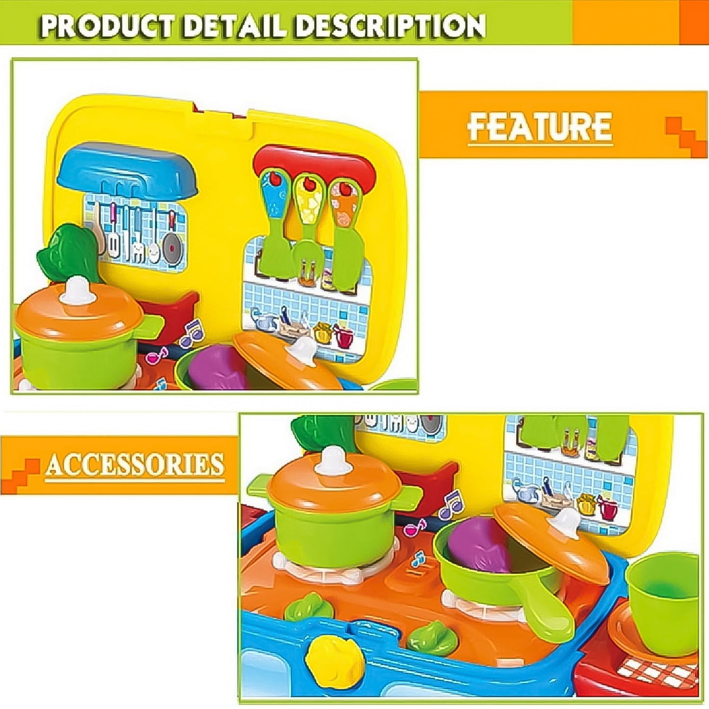 Kitchen Vehicle Set Toy for Kids Big Cooking (21 Pcs Set) - Springkart 