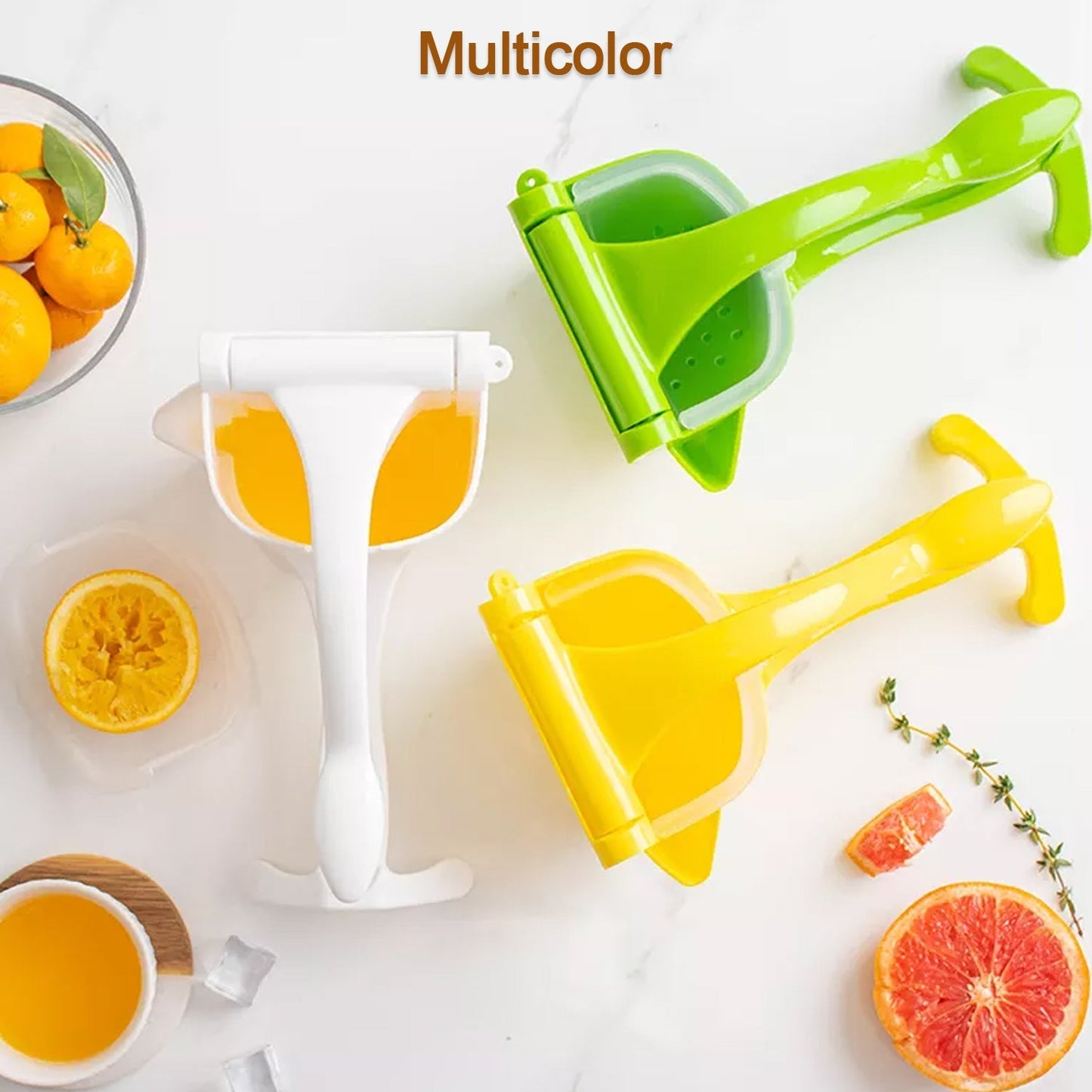 Manual Plastic Fruit Juicer, Hand Press Lemon Squeezer Hand Juicer Citrus Press Juicer Fruit Extractor Tool for Orange, Limes, Lemon ( Brown Box ) - Springkart 