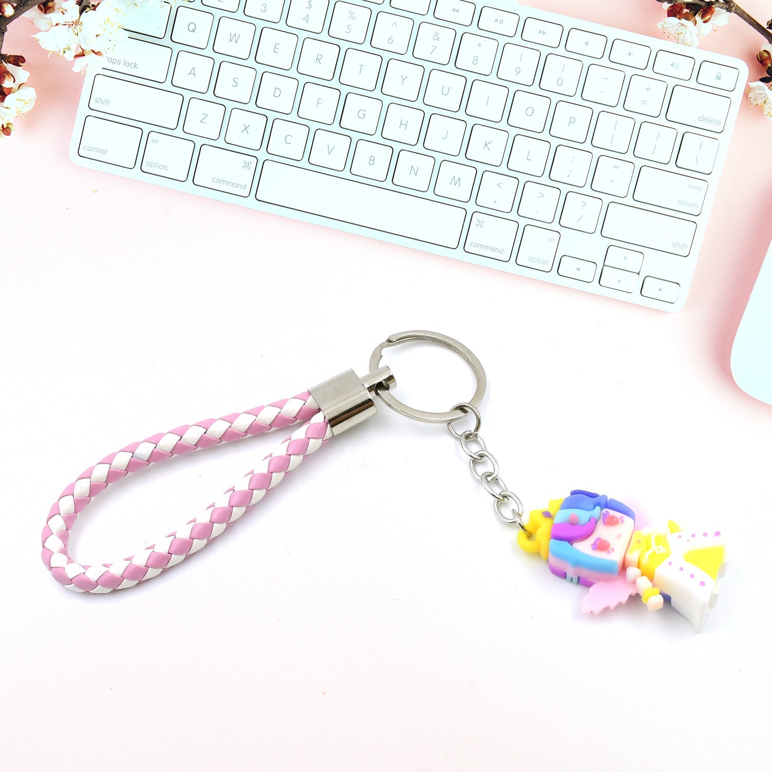 Cute Keychain With Card Gift - Keychain Accessories Key Chain Backpack Charms Car Keys Keychain for Kids Girls, Unicorn Toy and Charm Key- Chain for Bag / Door Key- Ring / car Key- Ring / Party Favor (Mix Color & Design 1 Pc ) - Springkart 