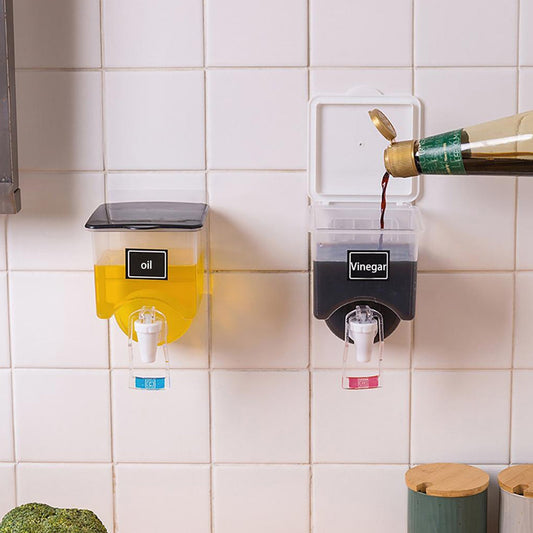 Wall-mounted automatic sauce dispenser for oil and vinegar