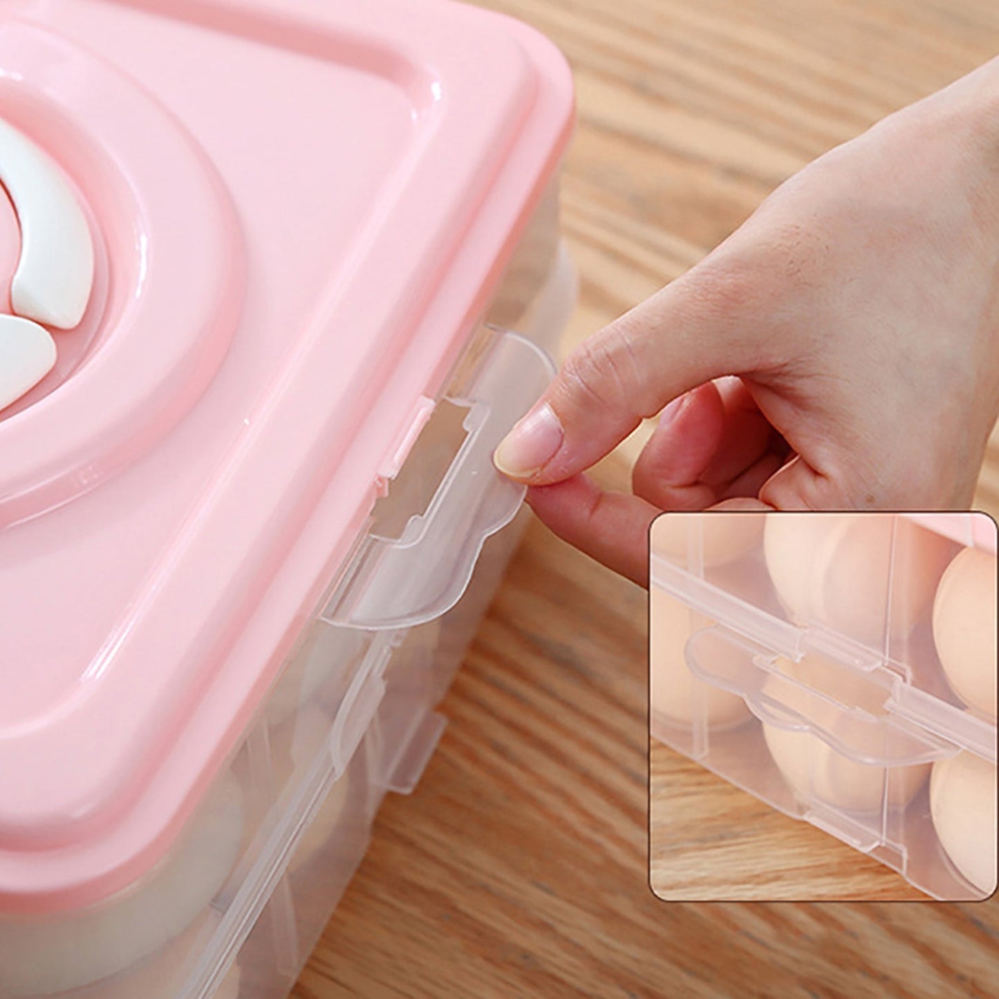 Double Layer Premium 48 Grid Egg Storage Box for Egg Storage Container - Springkart 